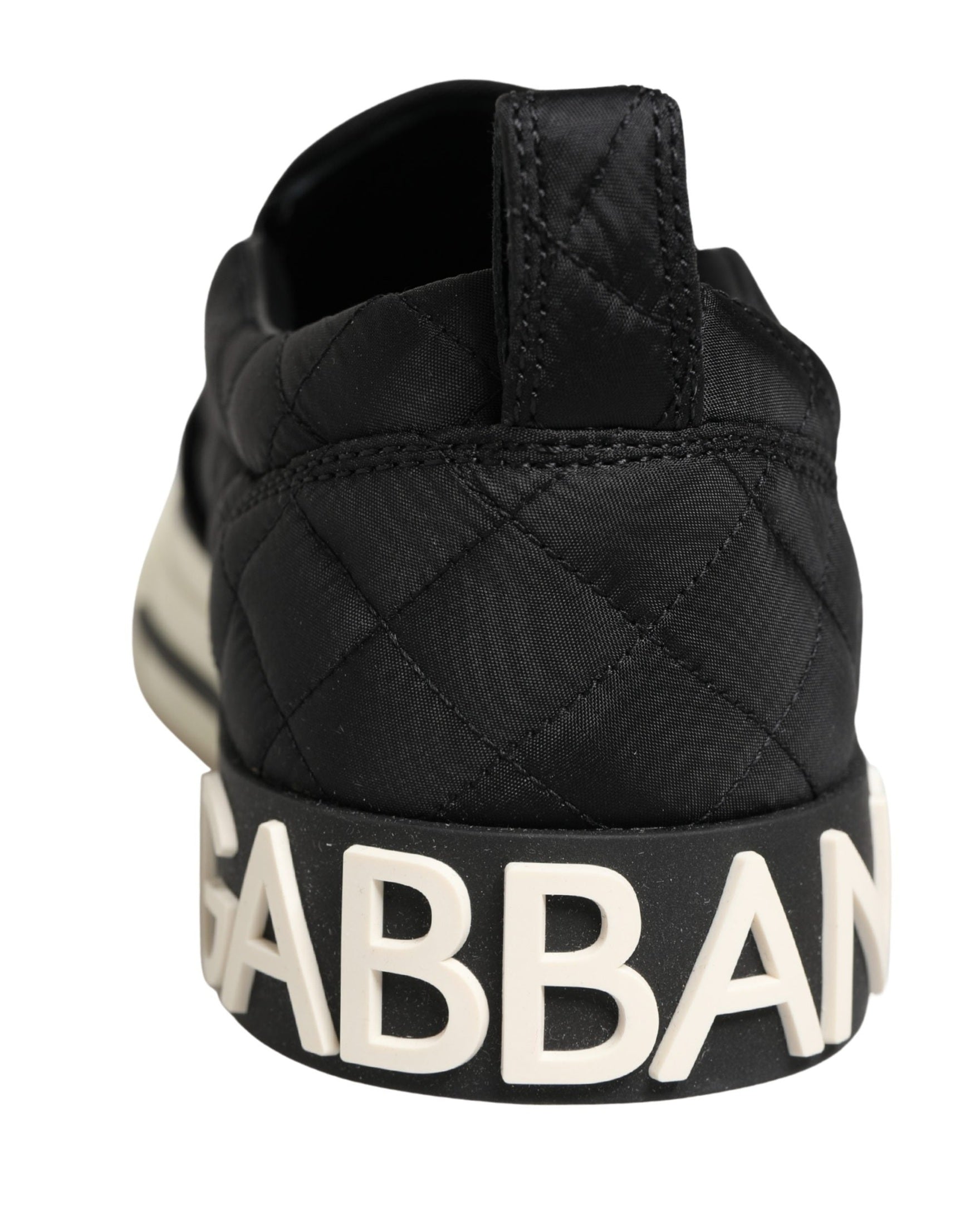 Dolce & Gabbana Black Quilted Slip On Low Top Sneakers Shoes Glam Steals