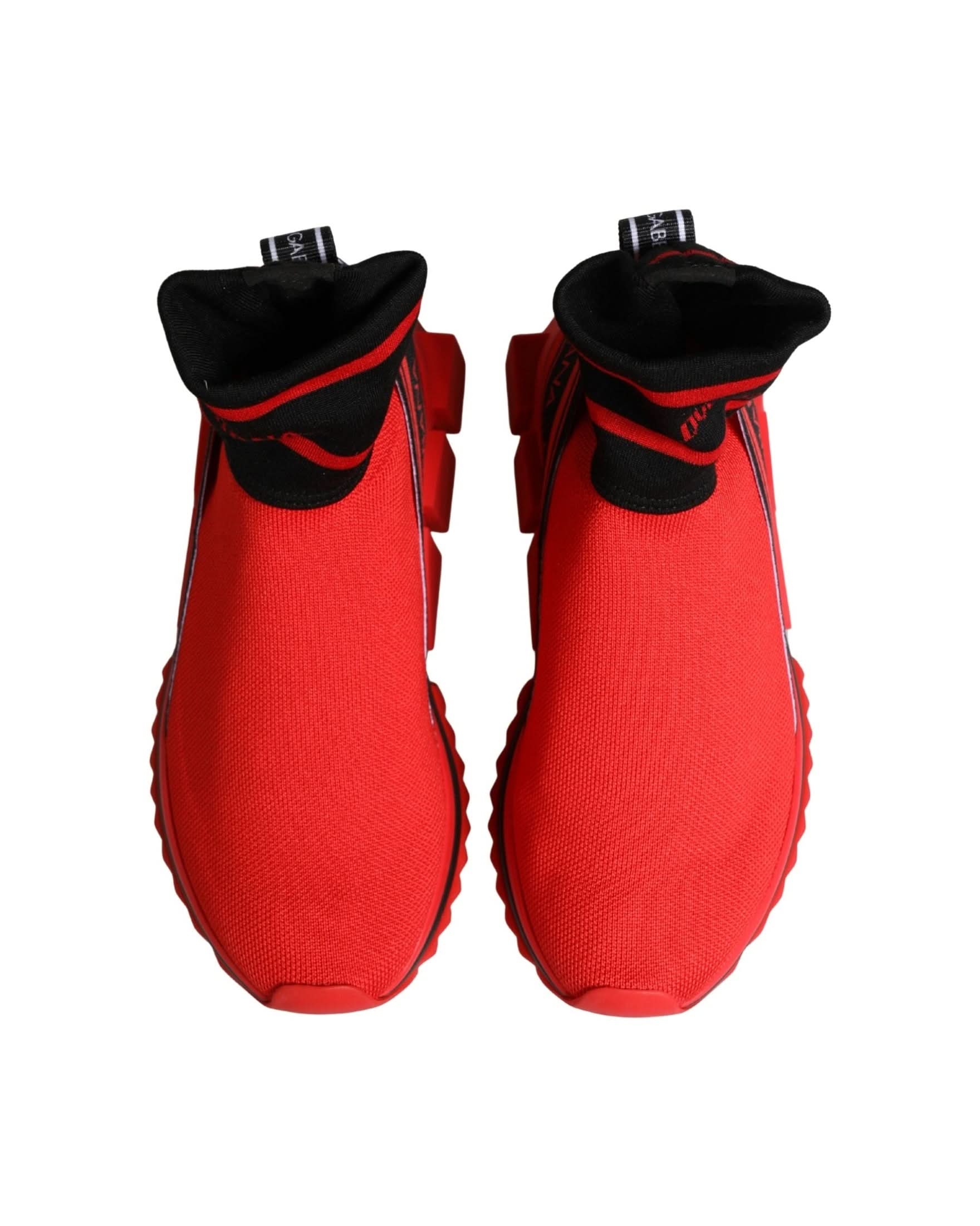 Dolce & Gabbana Black Red Sorrento Socks Sneakers Shoes 