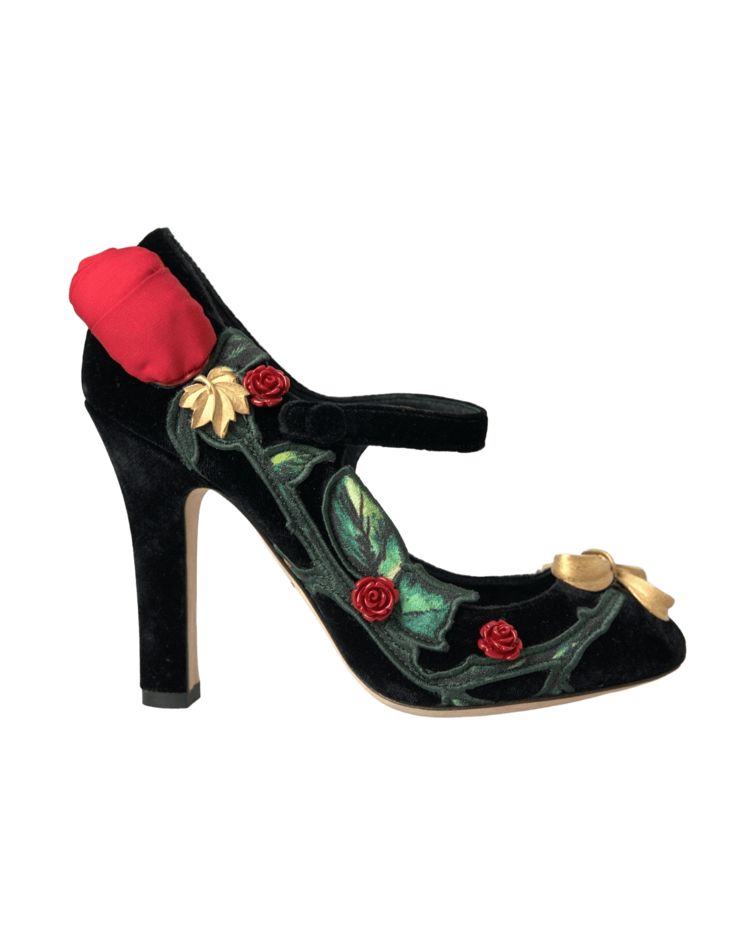 Dolce & Gabbana Black Roses Crystal Brooch Mary Jane Shoes Glam Steals