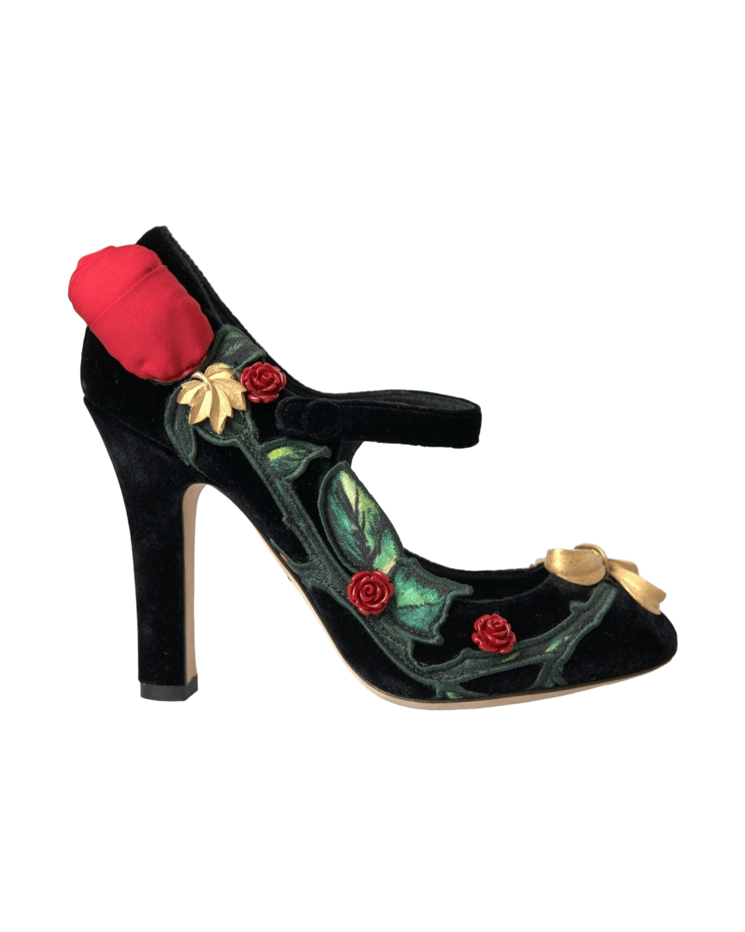 Dolce & Gabbana Black Roses Crystal Brooch Mary Jane Shoes Glam Steals