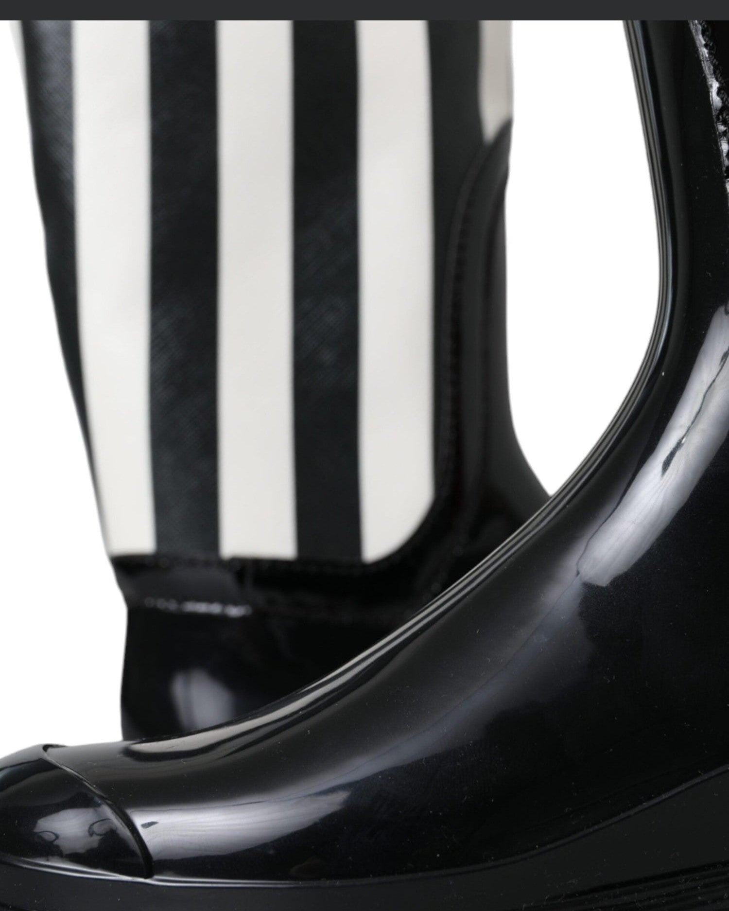 Dolce & Gabbana Black Rubber Knee High Flat Boots Shoes Glam Steals