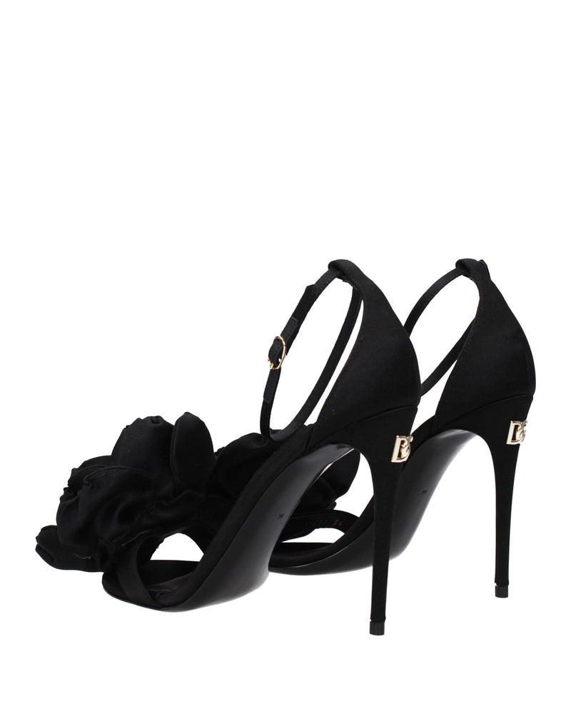 Dolce & Gabbana Black Satin Stiletto Heel Glam Steals