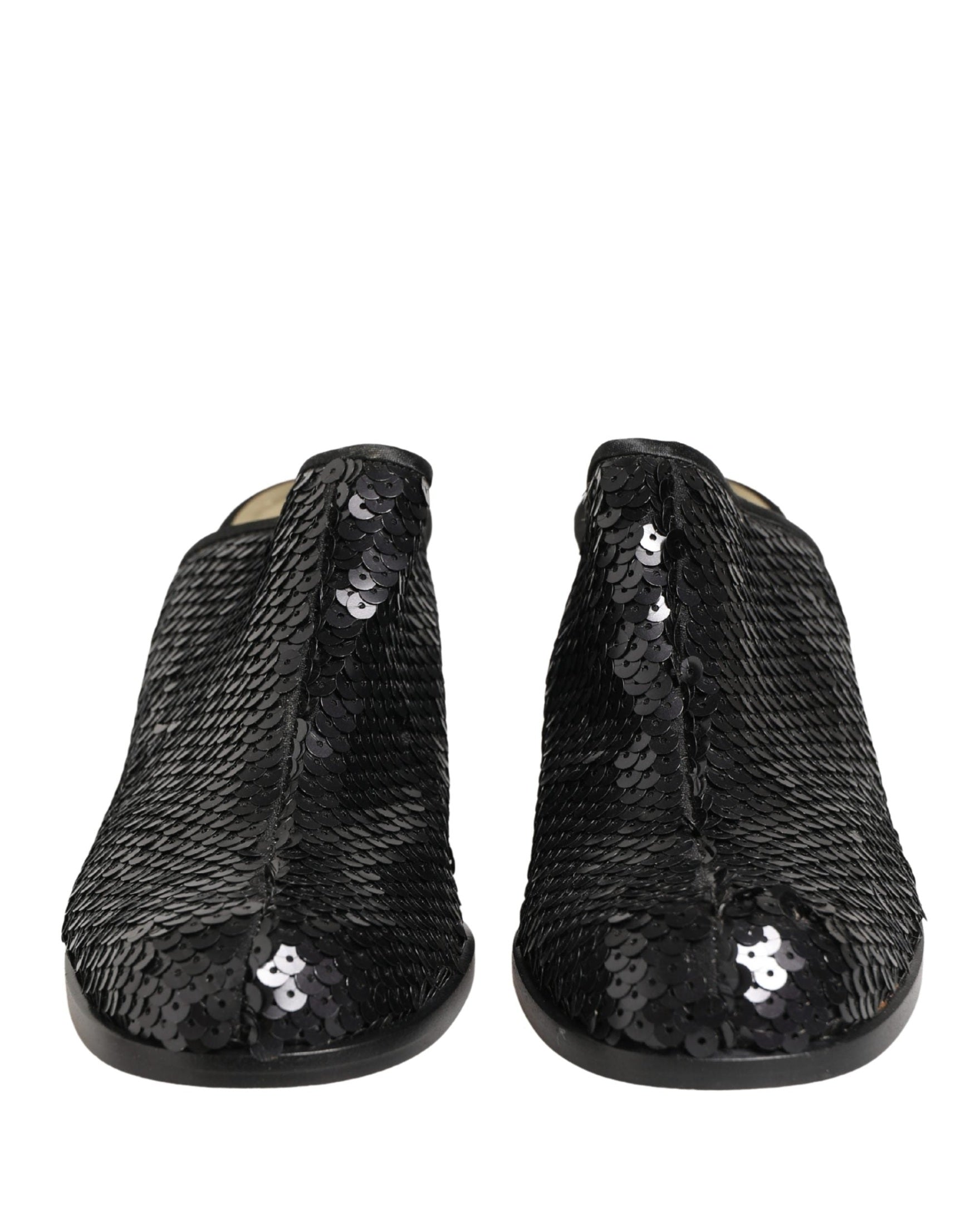 Dolce & Gabbana Black Sequined Mules Shoes Glam Steals