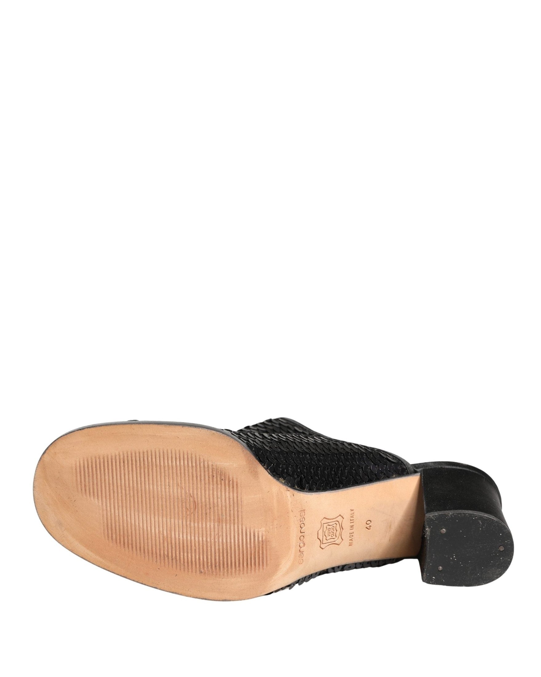 Dolce & Gabbana Black Sequined Mules Shoes Glam Steals