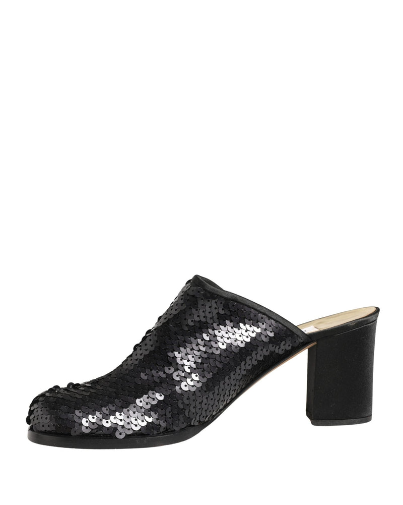Dolce & Gabbana Black Sequined Mules Shoes Glam Steals
