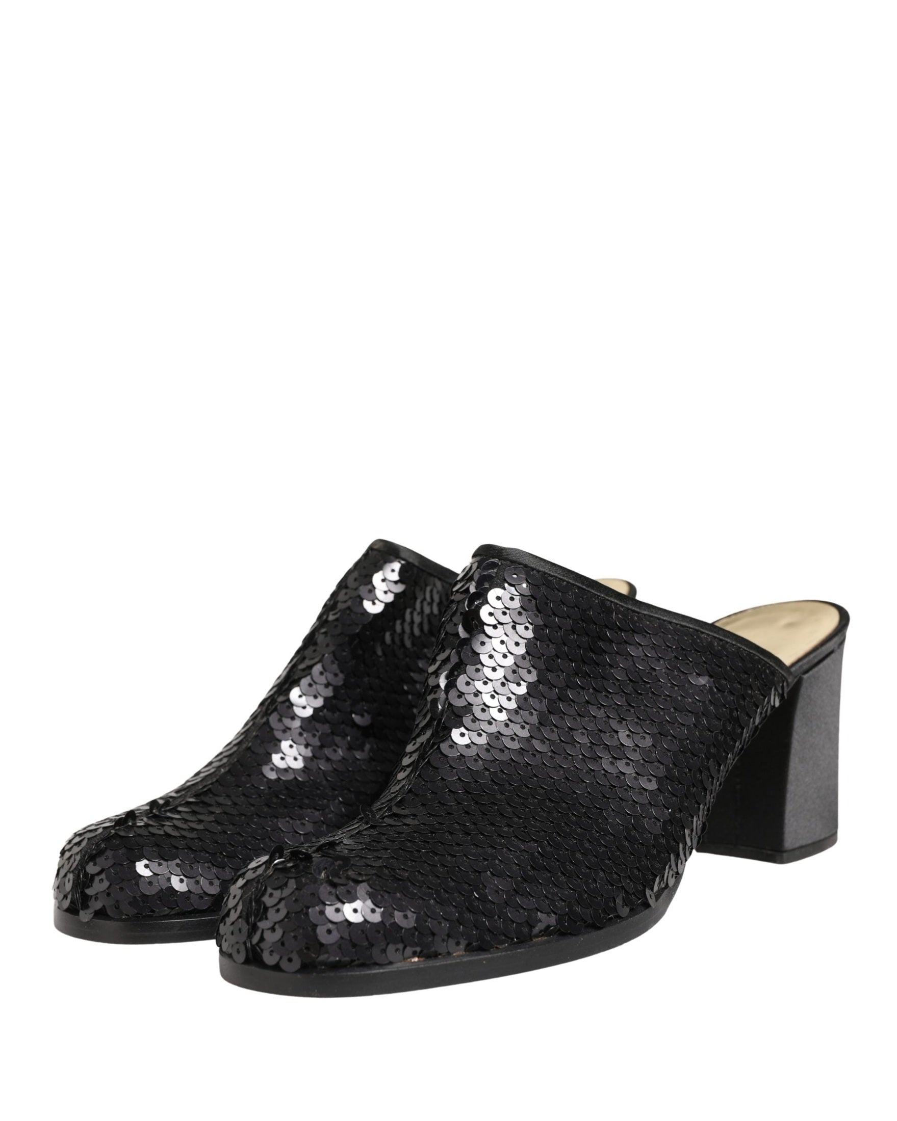 Dolce & Gabbana Black Sequined Mules Shoes Glam Steals