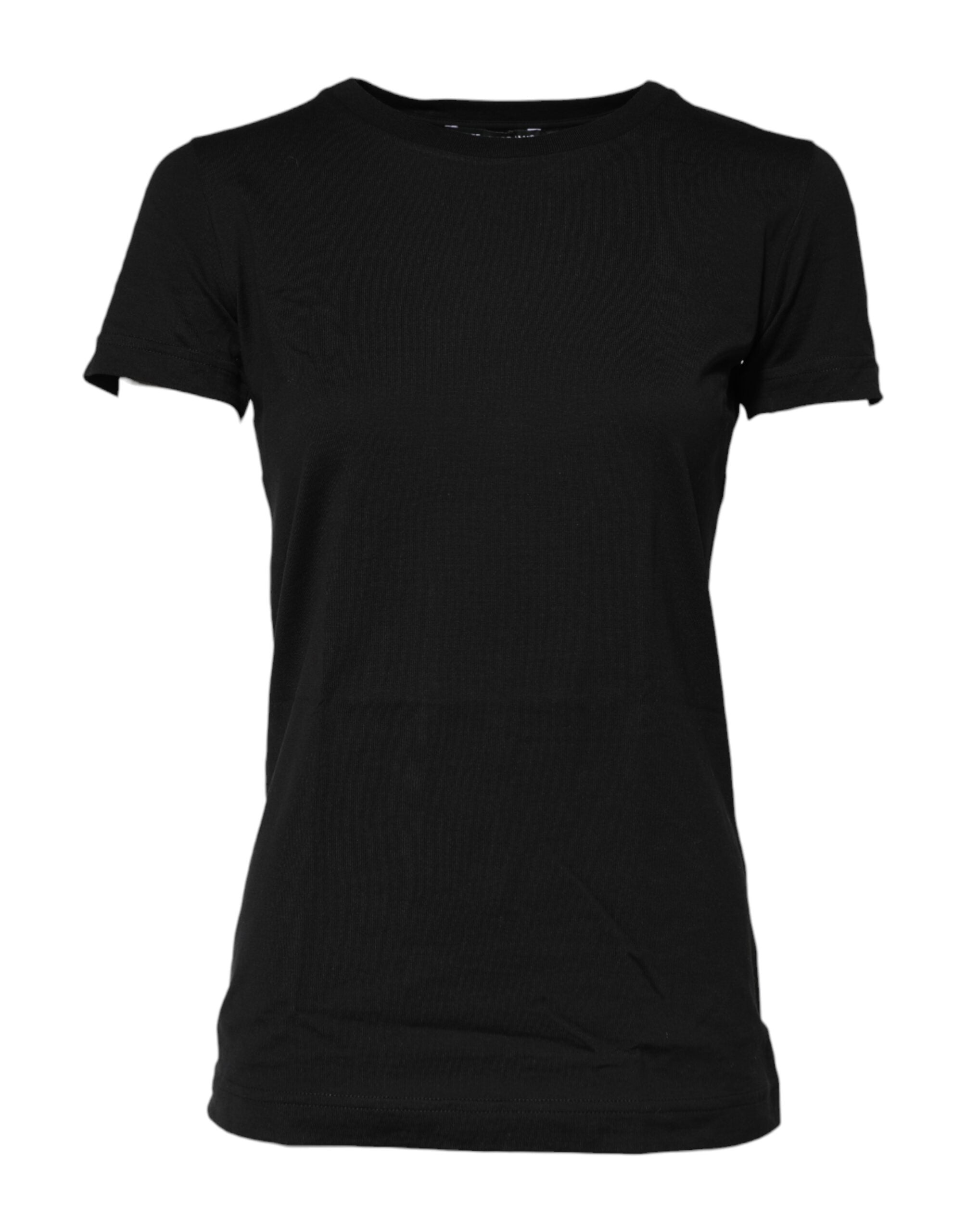 Dolce & Gabbana Black Short Sleeves Crew Neck Top T-Shirt Glam Steals