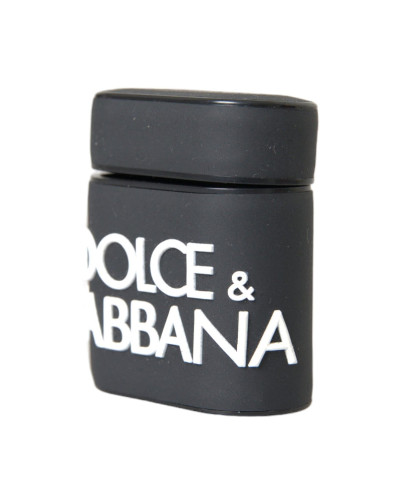 Dolce & Gabbana Black Silicone Embossed Logo Airpods White Case Glam Steals