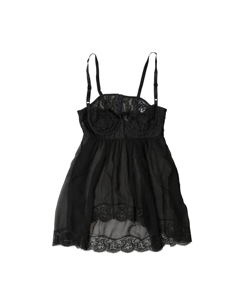 Dolce & Gabbana Black Silk Floral Lace Camisole Top Glam Steals