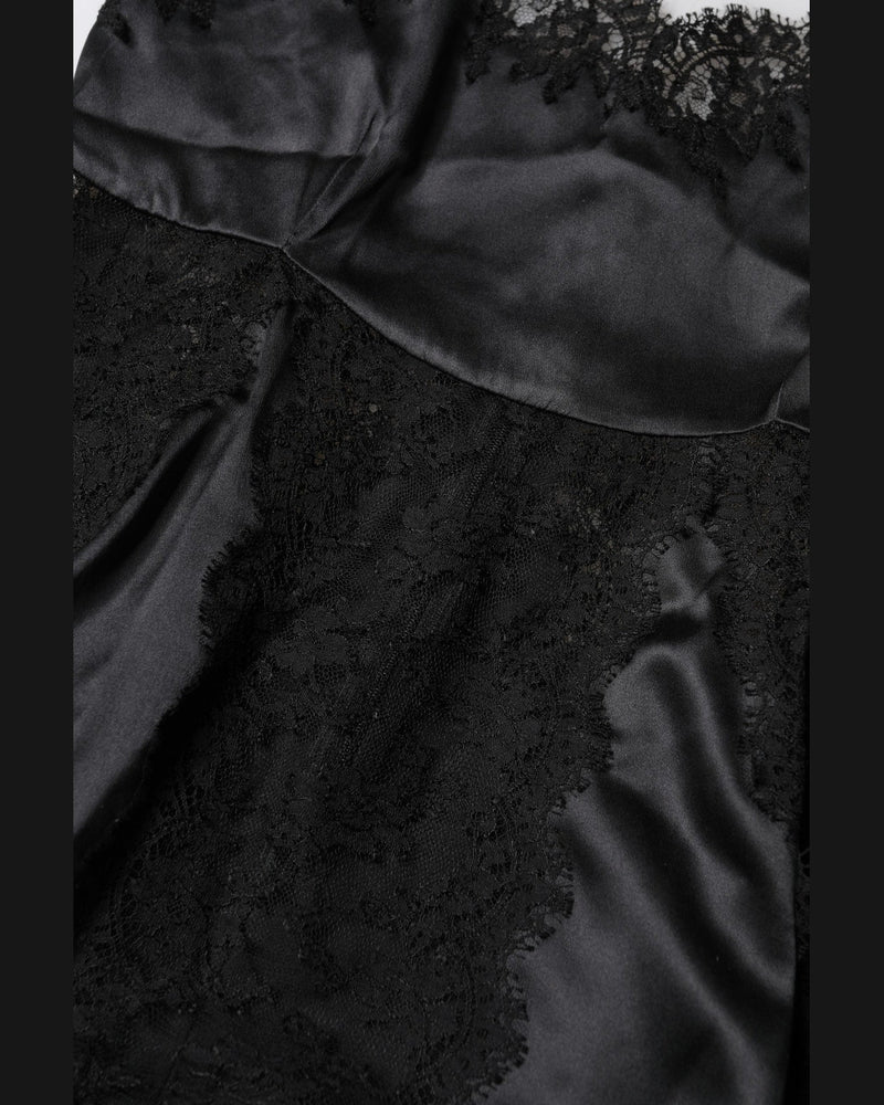 Dolce & Gabbana Black Silk Lace Trim Lingerie Camisole Glam Steals