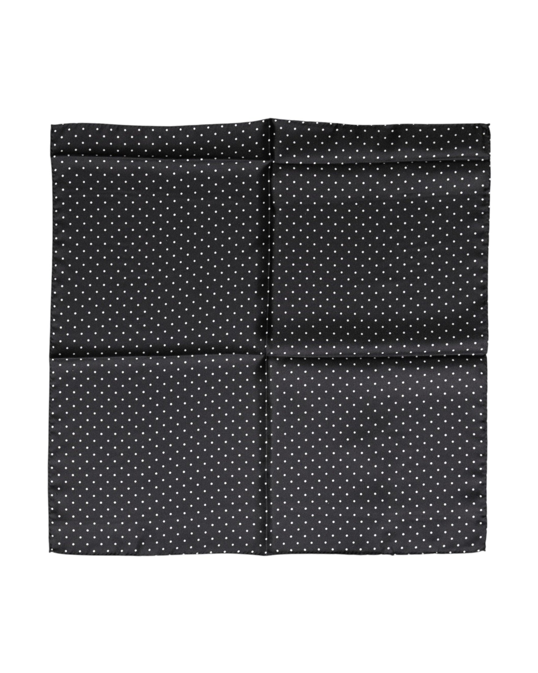 Dolce & Gabbana Black Silk Polka Dot Square Foulard Scarf Scarves & Shawls