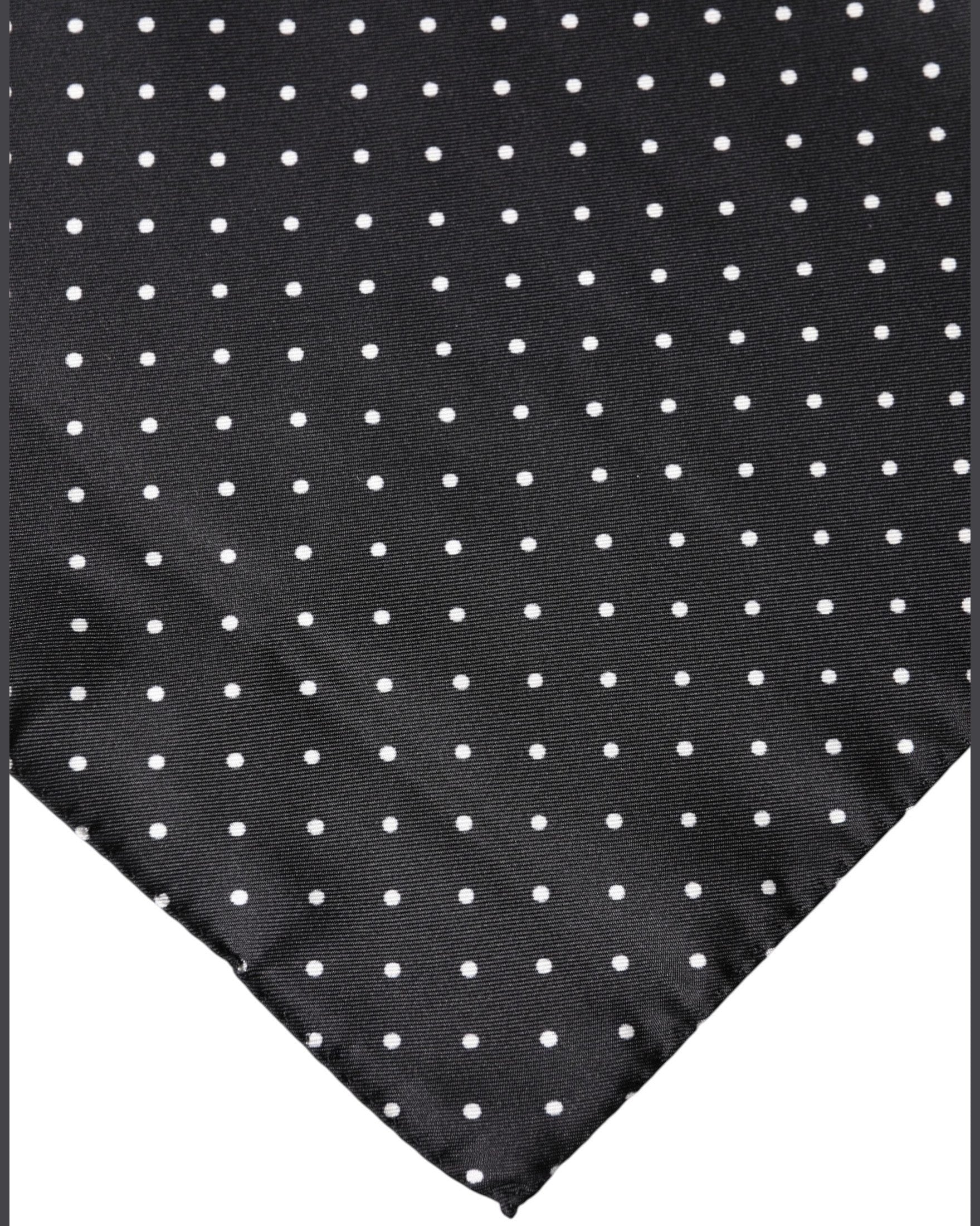 Dolce & Gabbana Black Silk Polka Dot Square Foulard Scarf Scarves & Shawls
