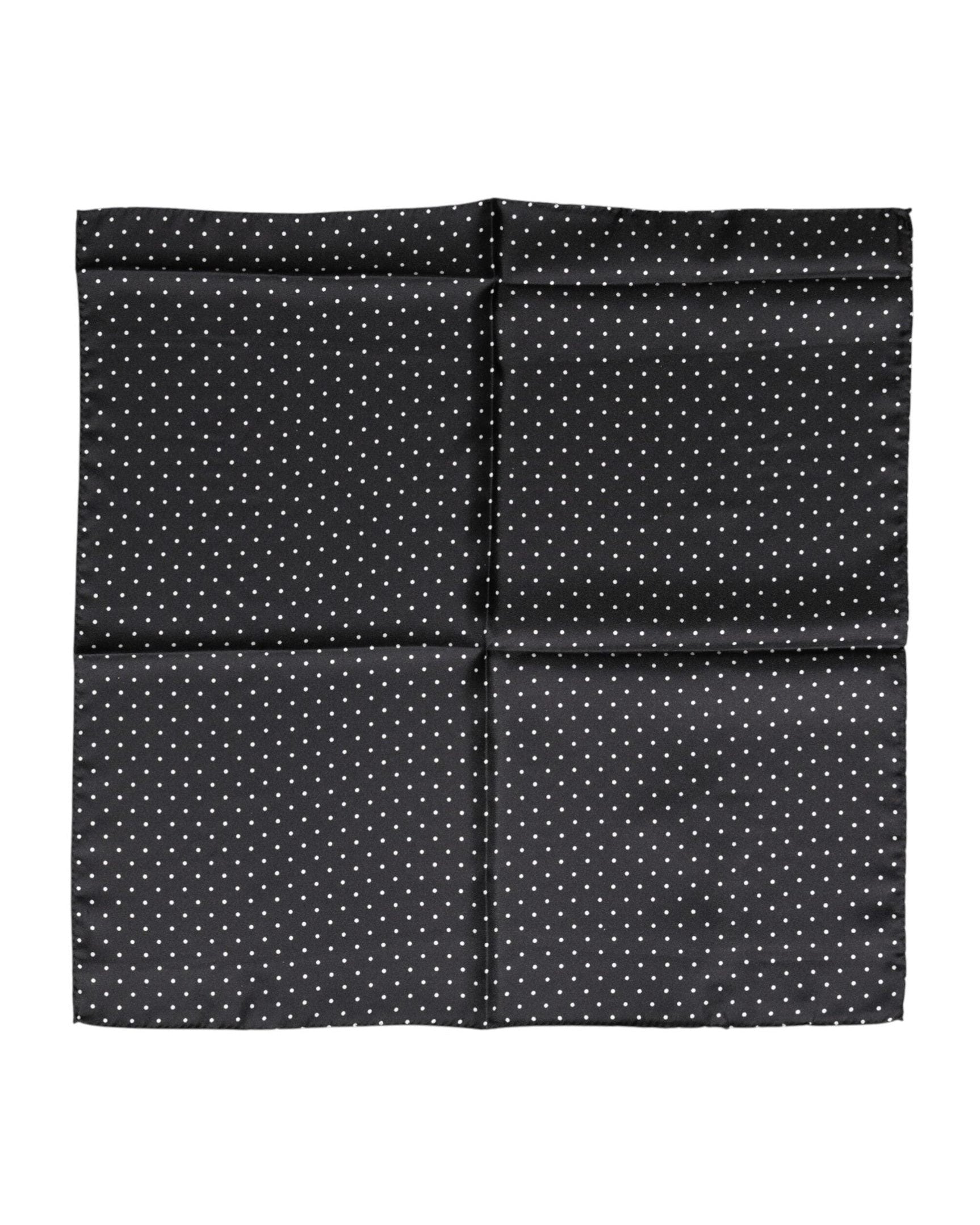 Dolce & Gabbana Black Silk Polka Dot Square Foulard Scarf Scarves & Shawls
