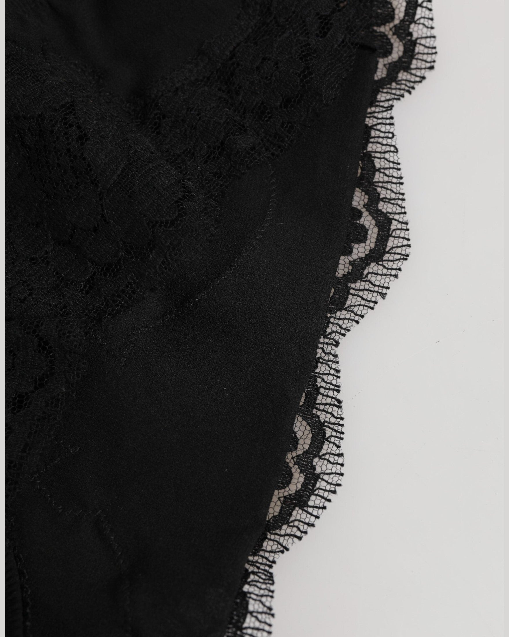 Dolce & Gabbana Black Silk Satin Floral Lace Panty Glam Steals