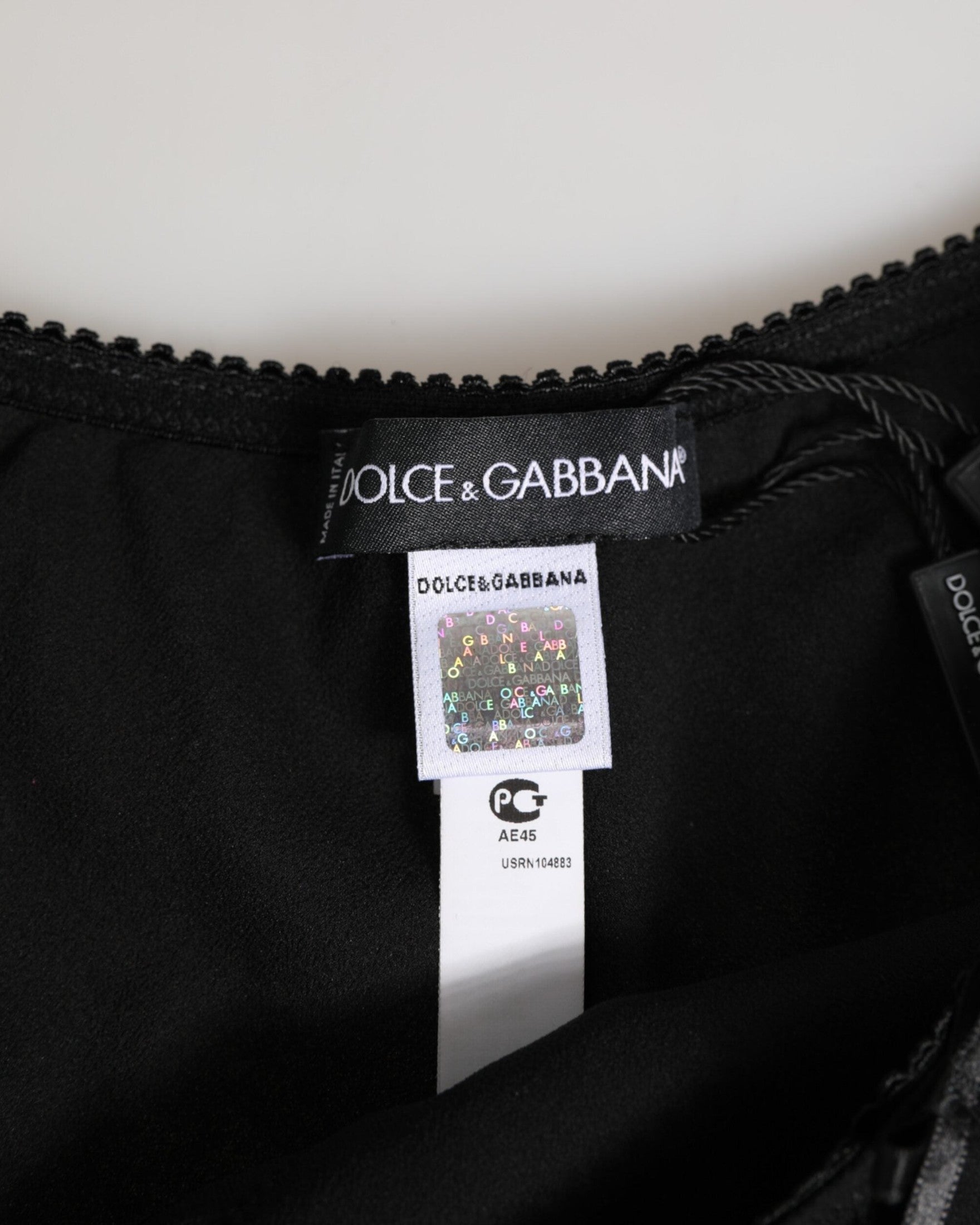 Dolce & Gabbana Black Silk Satin Floral Lace Panty Glam Steals
