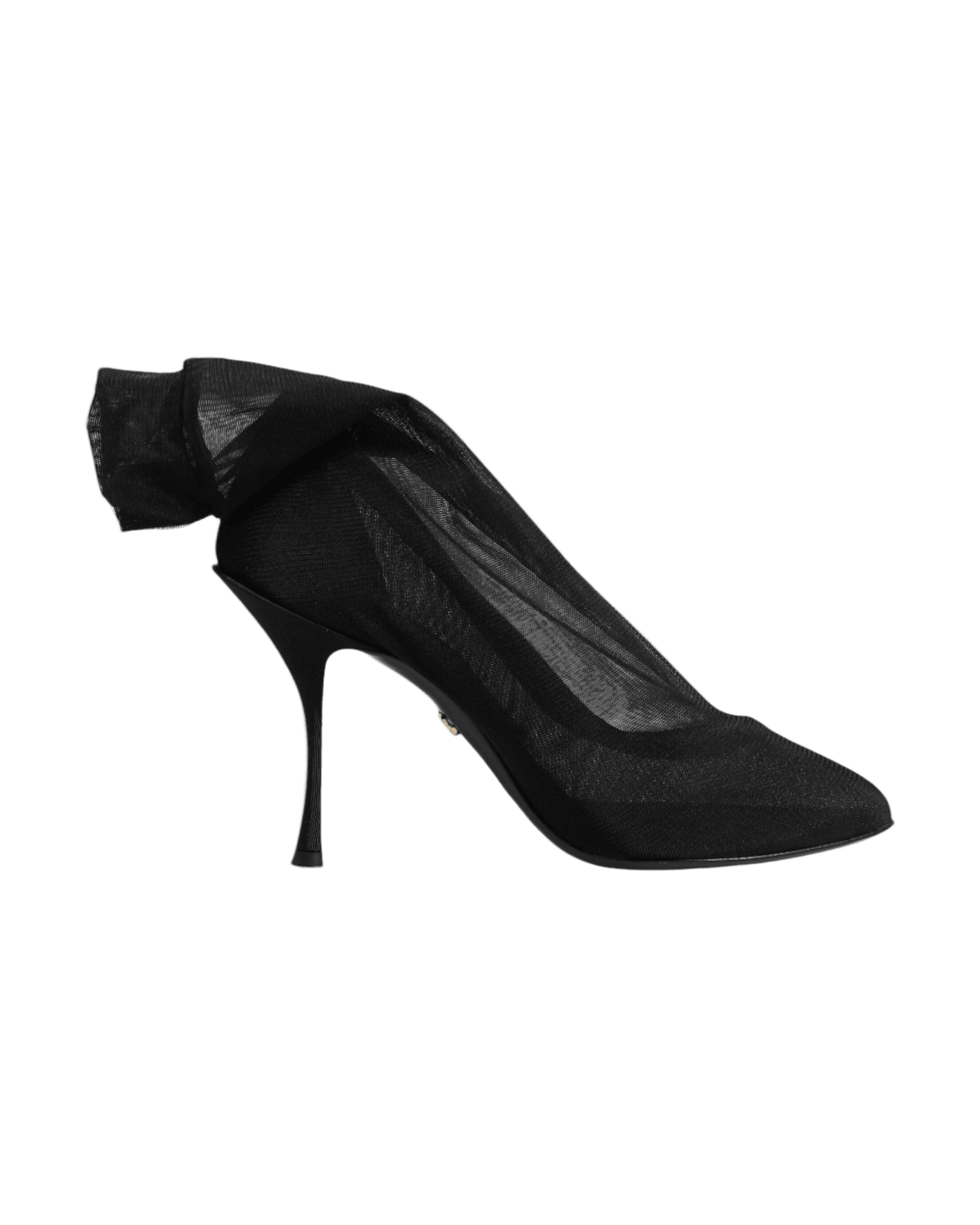 Dolce & Gabbana Black Silk Stretch Mesh Sock Boots Shoes Glam Steals