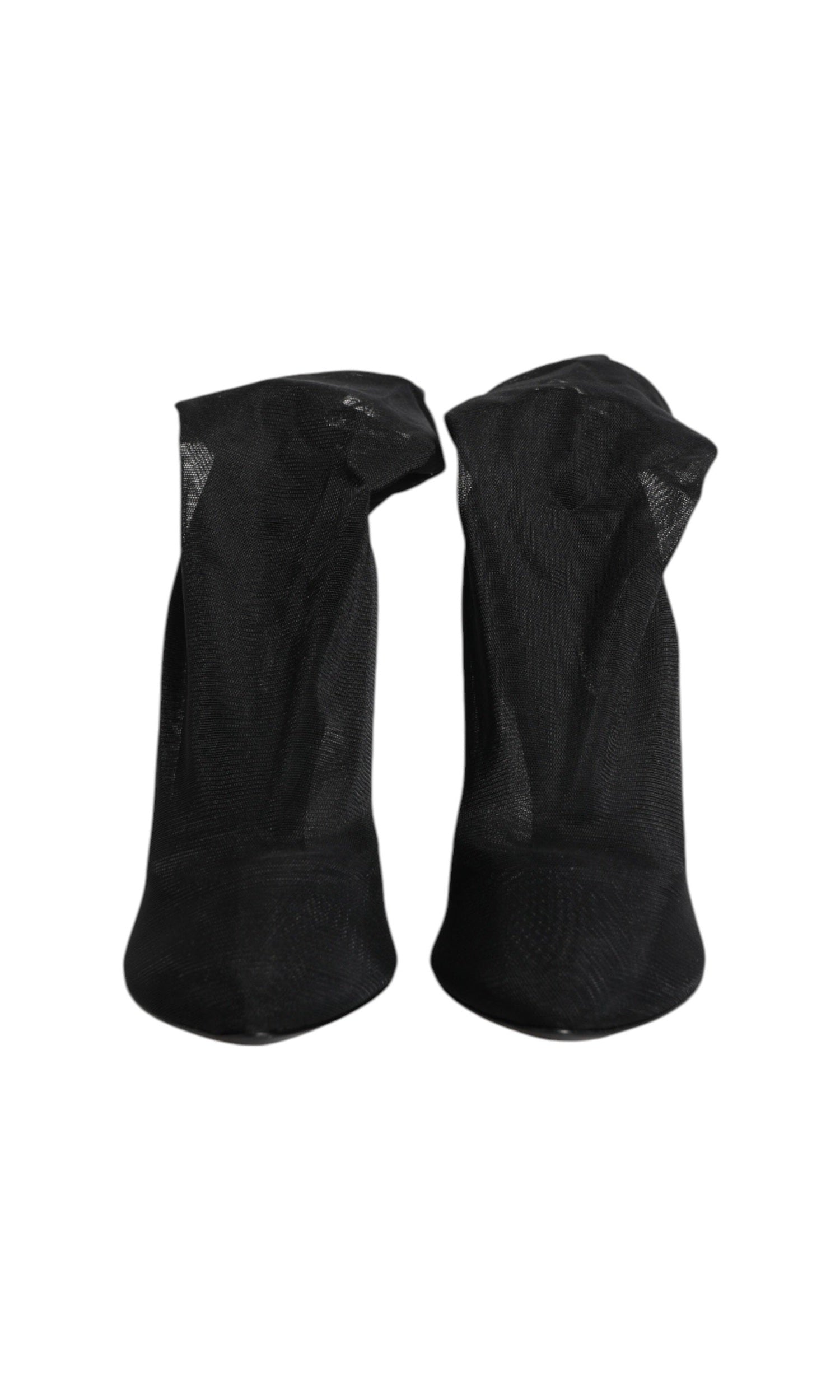Dolce & Gabbana Black Silk Stretch Mesh Sock Boots Shoes Glam Steals