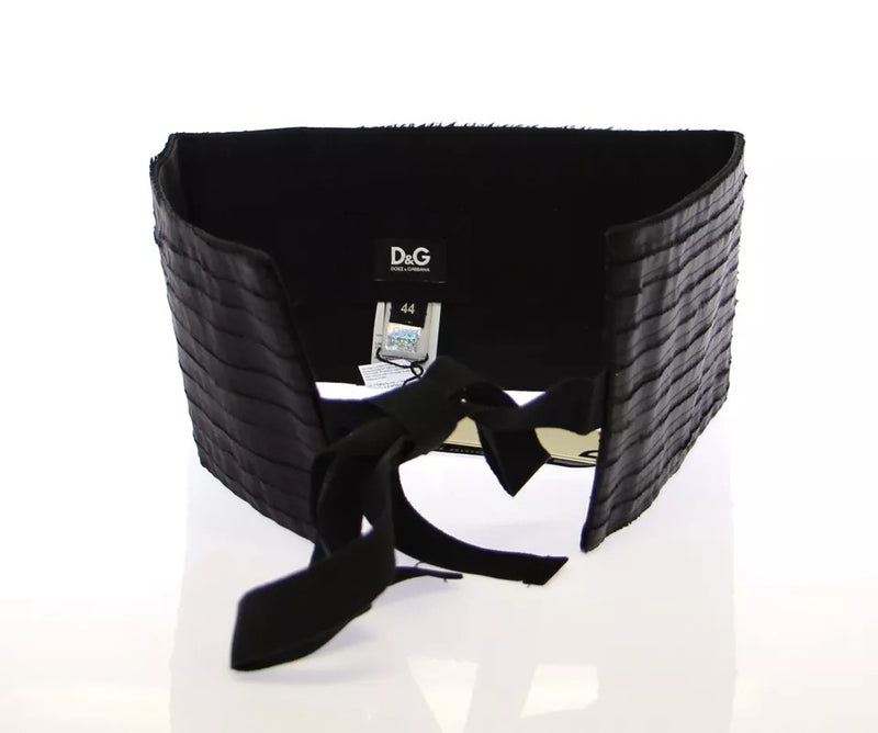 Dolce & Gabbana Black Silk Womens Waist Cummerbund Glam Steals