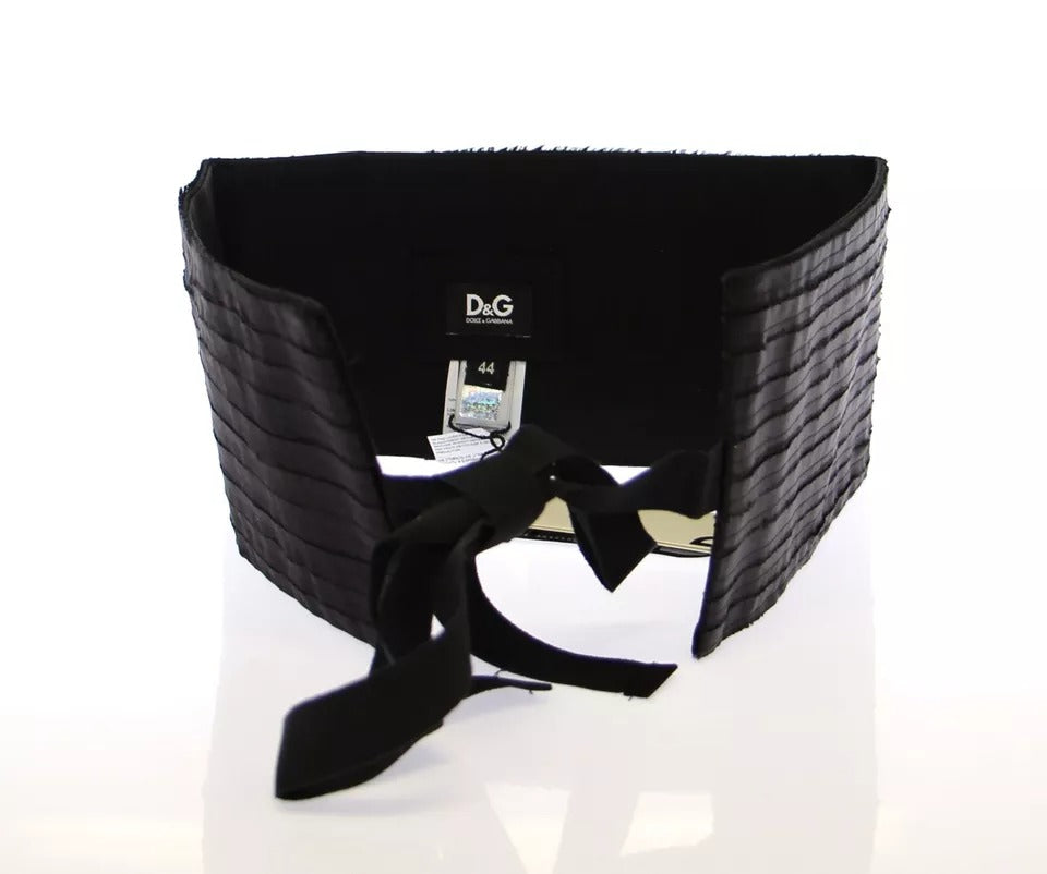 Dolce & Gabbana Black Silk Womens Waist Cummerbund Glam Steals