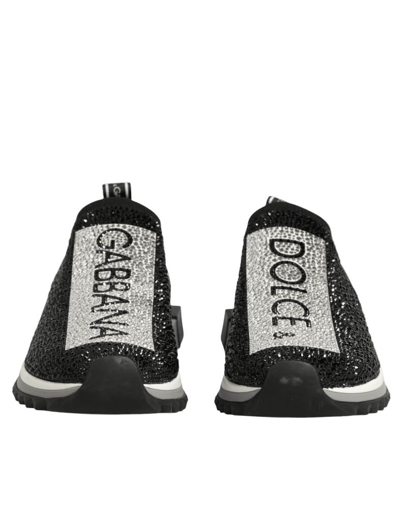 Dolce & Gabbana Black Silver Slip On Sorrento Sneakers Shoes Glam Steals