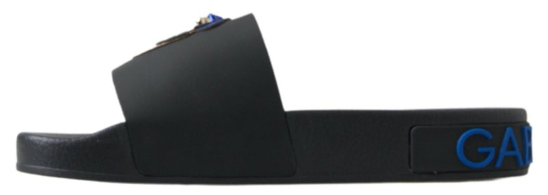 Dolce & Gabbana Black Slides Sandals Beach Saint Barth Shoes Glam Steals