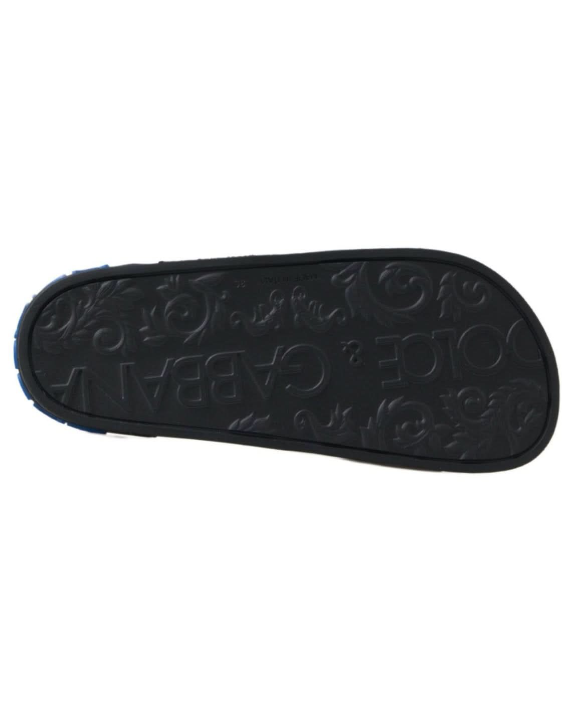 Dolce & Gabbana Black Slides Sandals Beach Saint Barth Shoes Flats