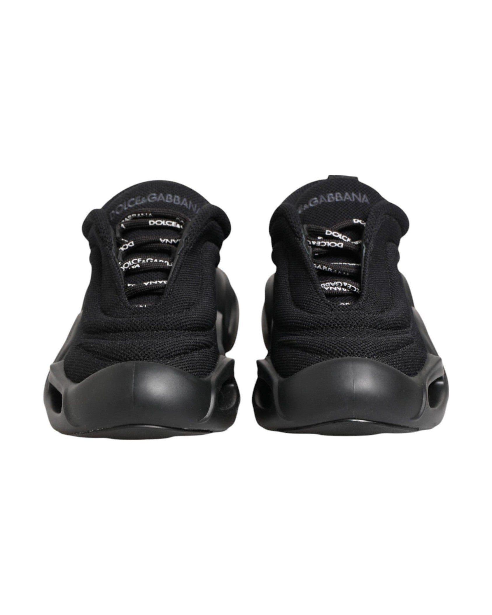 Dolce & Gabbana Black Slip On Low Top Wave Sneakers Shoes Glam Steals