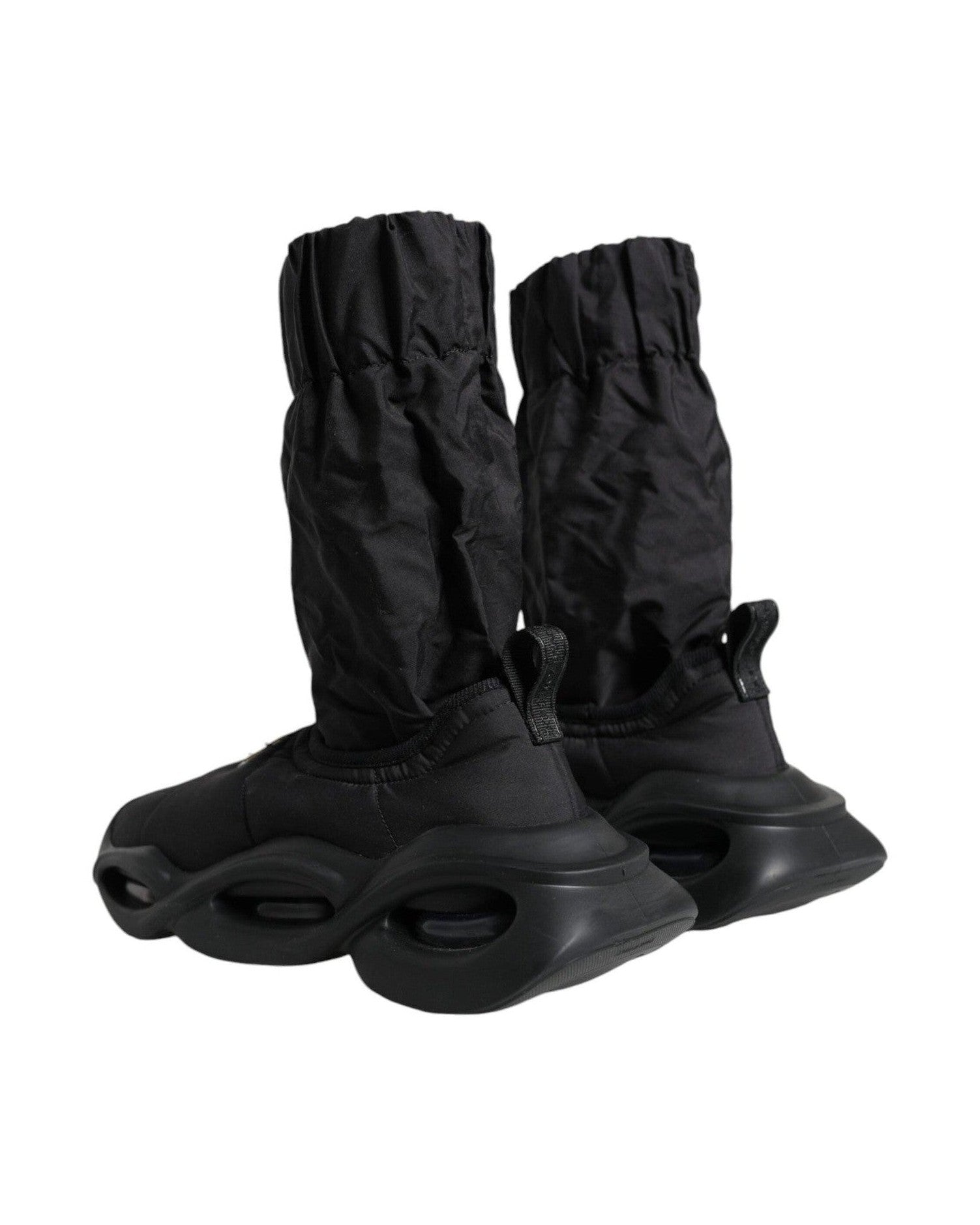 Dolce & Gabbana Black Slip On Wave Socks Sneakers Shoes Sneakers