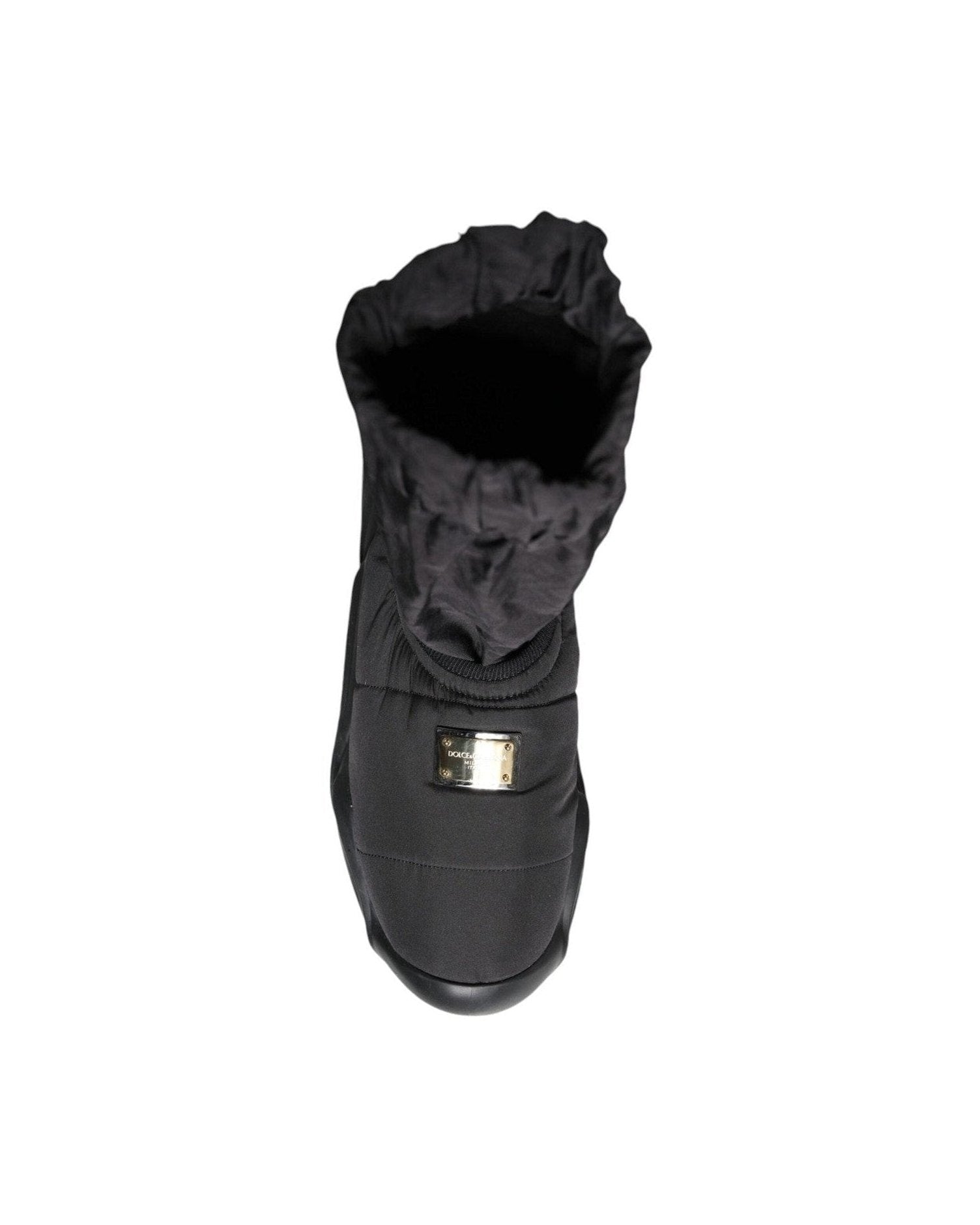 Dolce & Gabbana Black Slip On Wave Socks Sneakers Shoes Sneakers