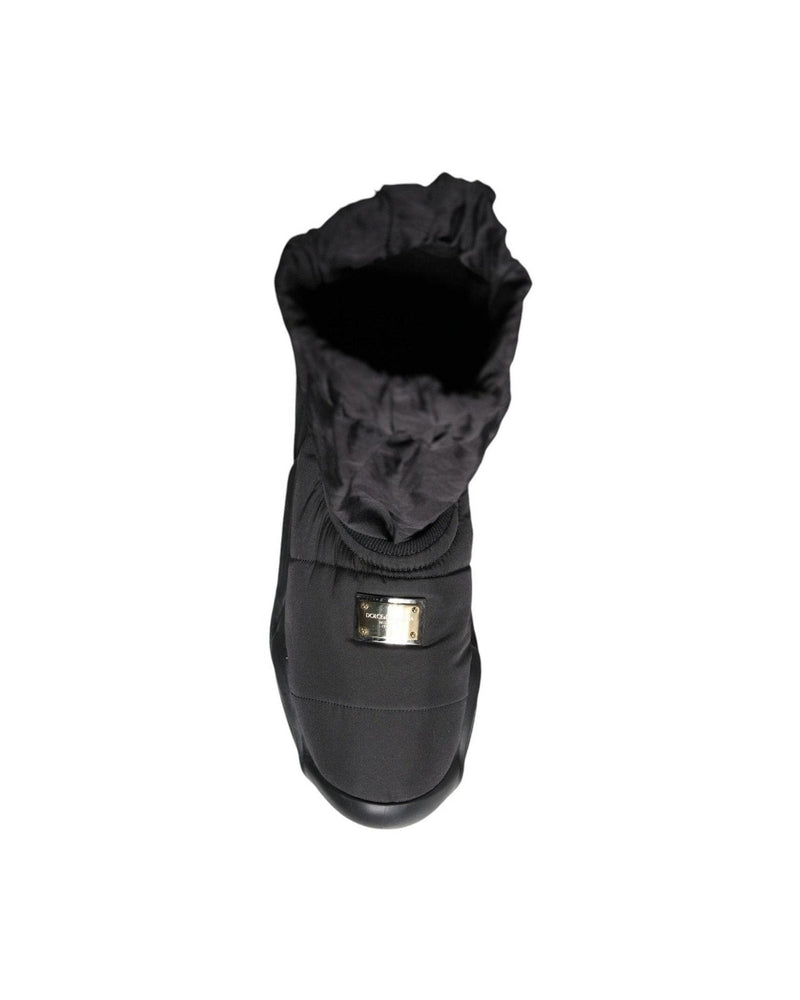 Dolce & Gabbana Black Slip On Wave Socks Sneakers Shoes Sneakers