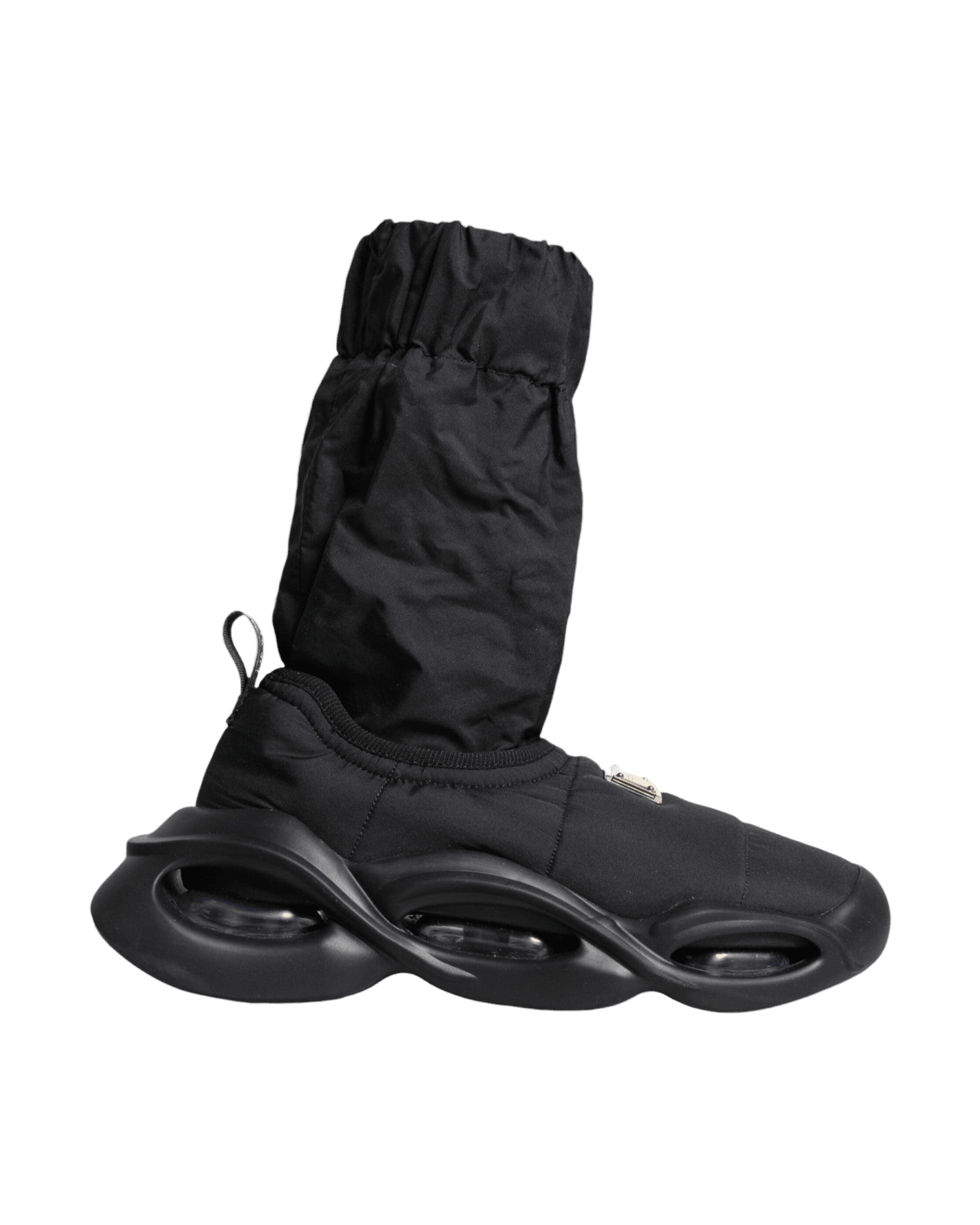 Dolce & Gabbana Black Slip On Wave Socks Sneakers Shoes Sneakers