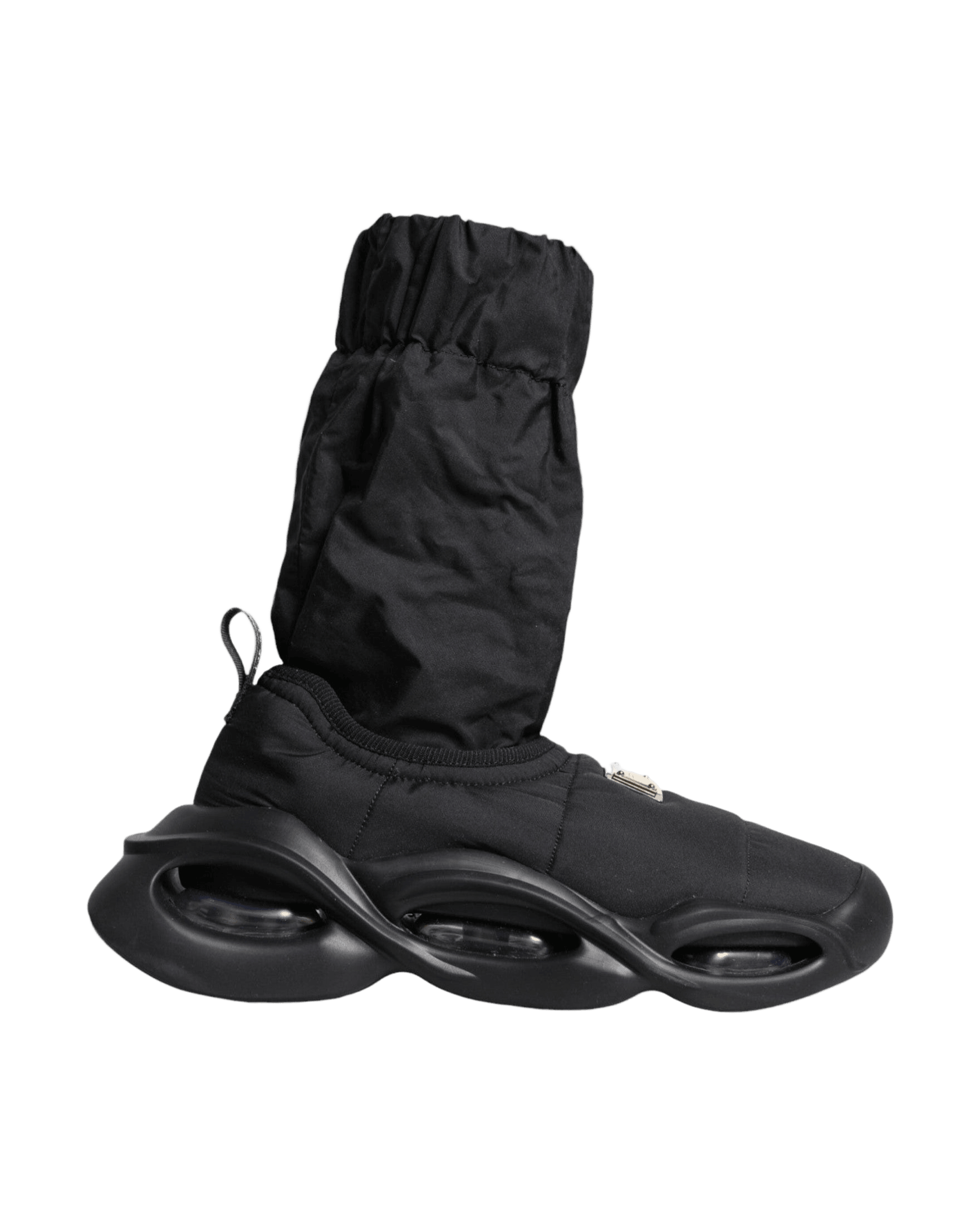Dolce & Gabbana Black Slip On Wave Socks Sneakers Shoes Glam Steals