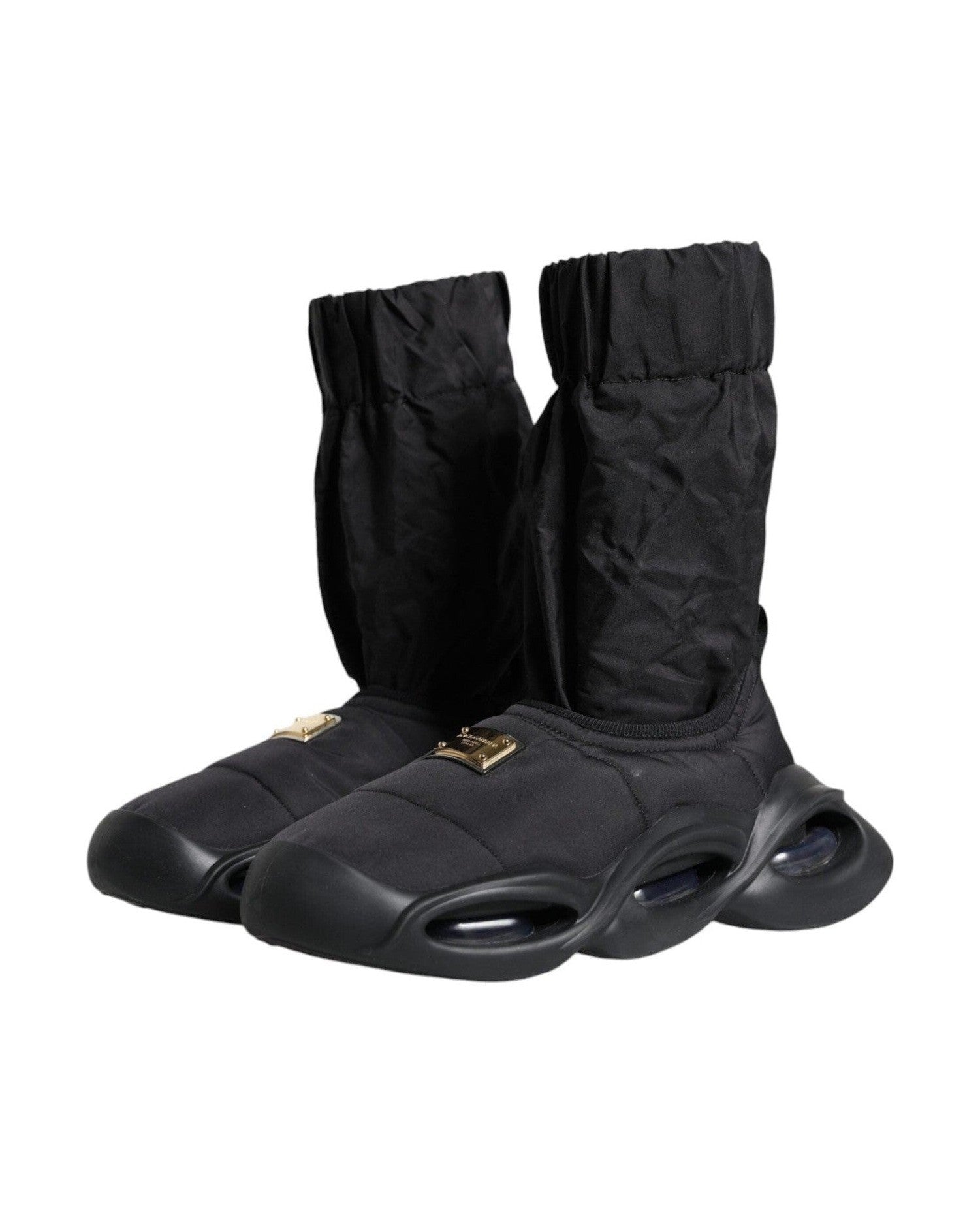 Dolce & Gabbana Black Slip On Wave Socks Sneakers Shoes Glam Steals