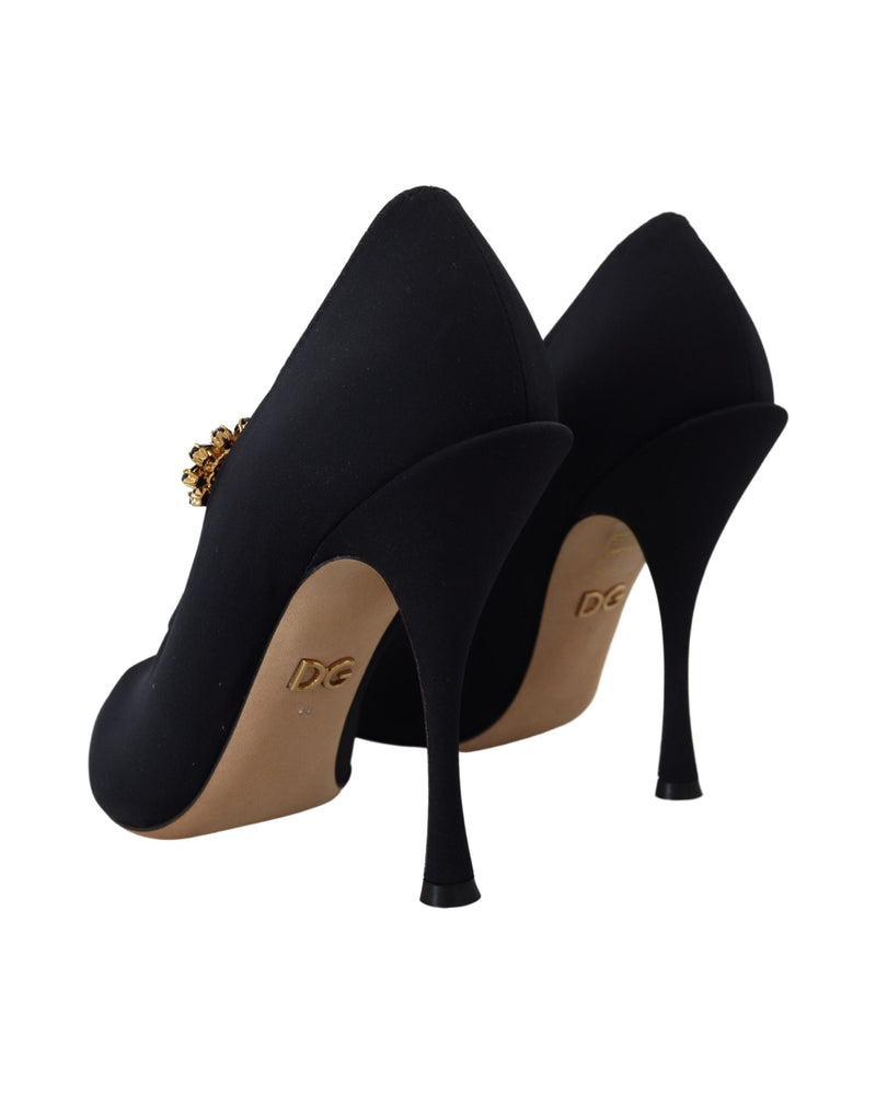 Dolce & Gabbana Black Socks Stretch Crystal Pumps Glam Steals
