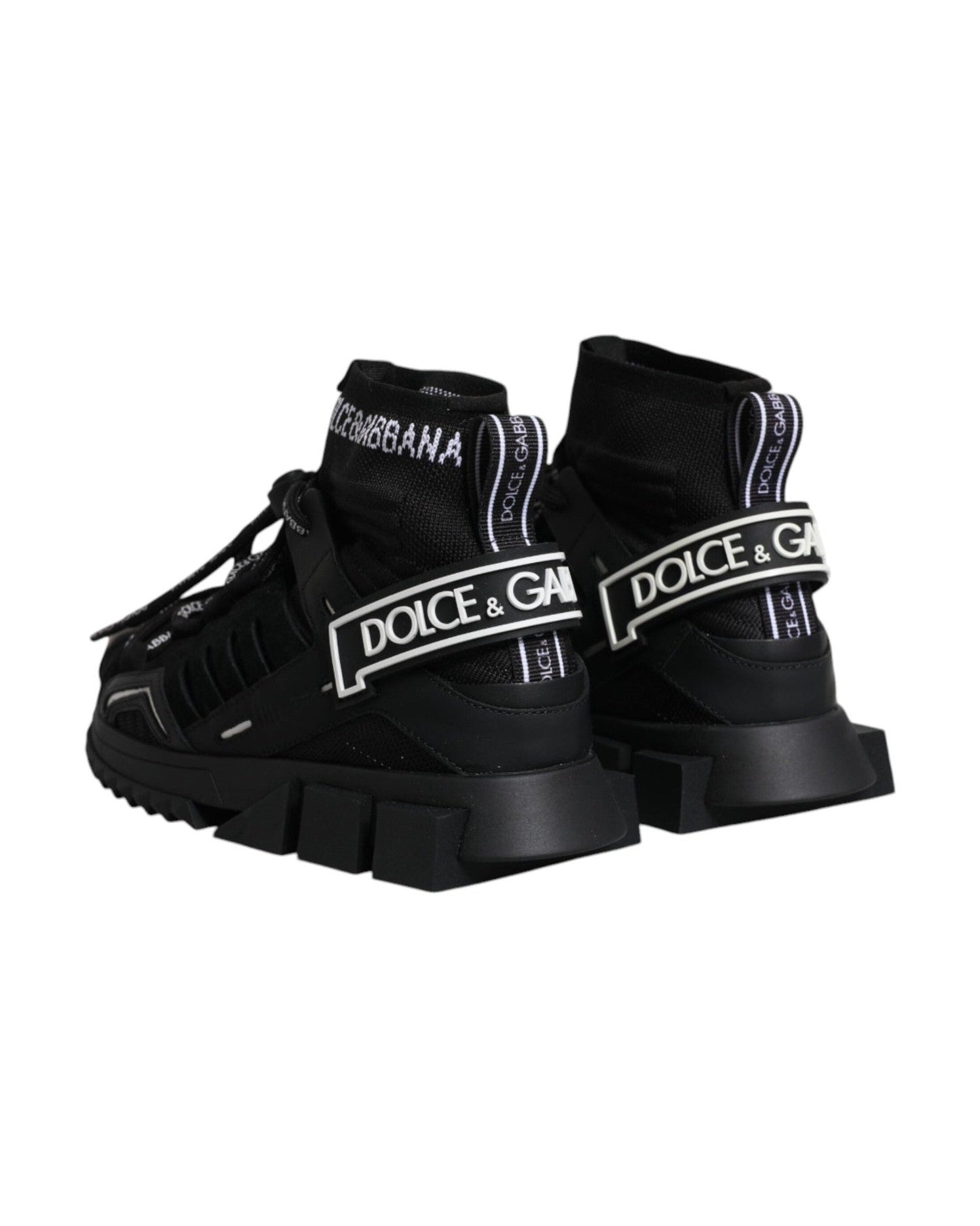 Dolce & Gabbana Black Sorrento Socks Logo Sneakers Shoes Sneakers