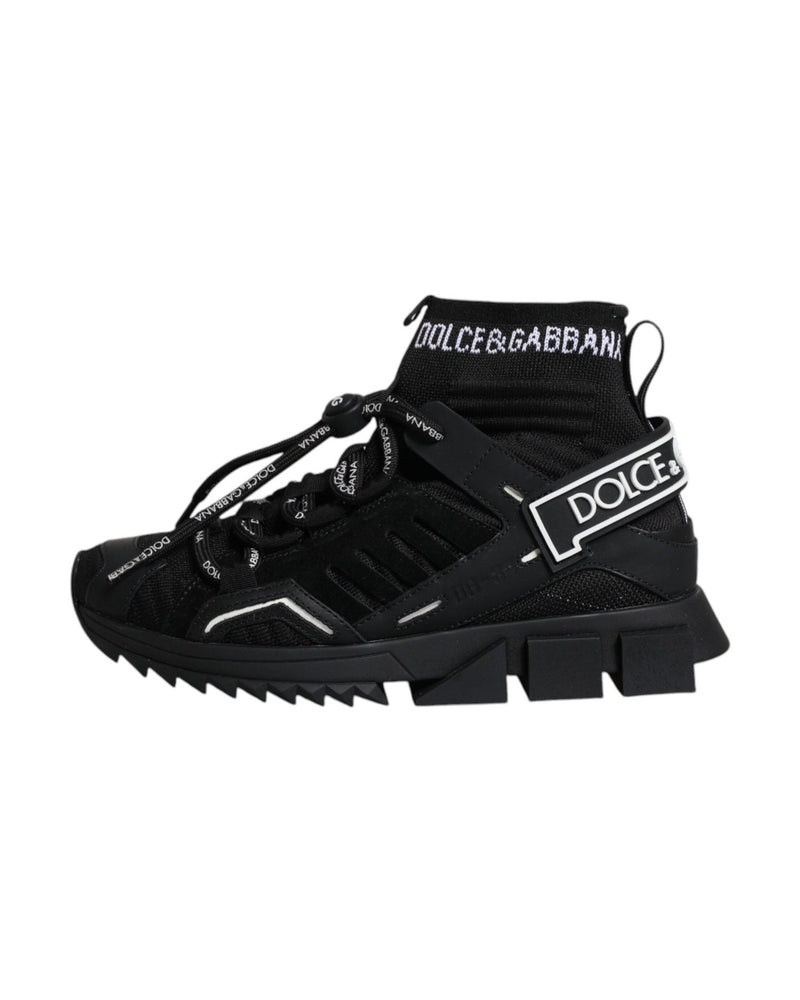 Dolce & Gabbana Black Sorrento Socks Logo Sneakers Shoes Sneakers