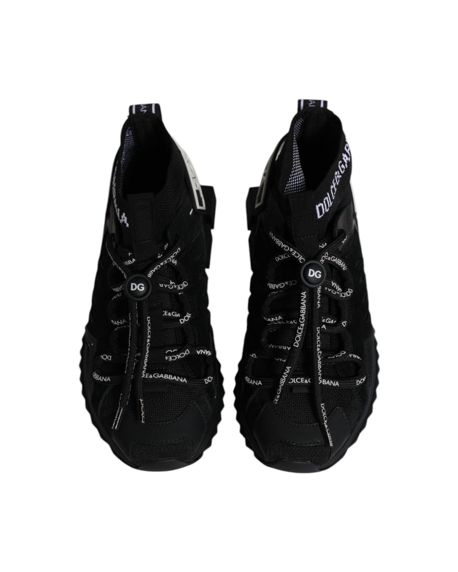 Dolce & Gabbana Black Sorrento Socks Logo Sneakers Shoes Sneakers