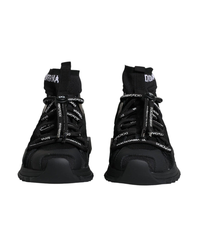 Dolce & Gabbana Black Sorrento Socks Logo Sneakers Shoes Sneakers