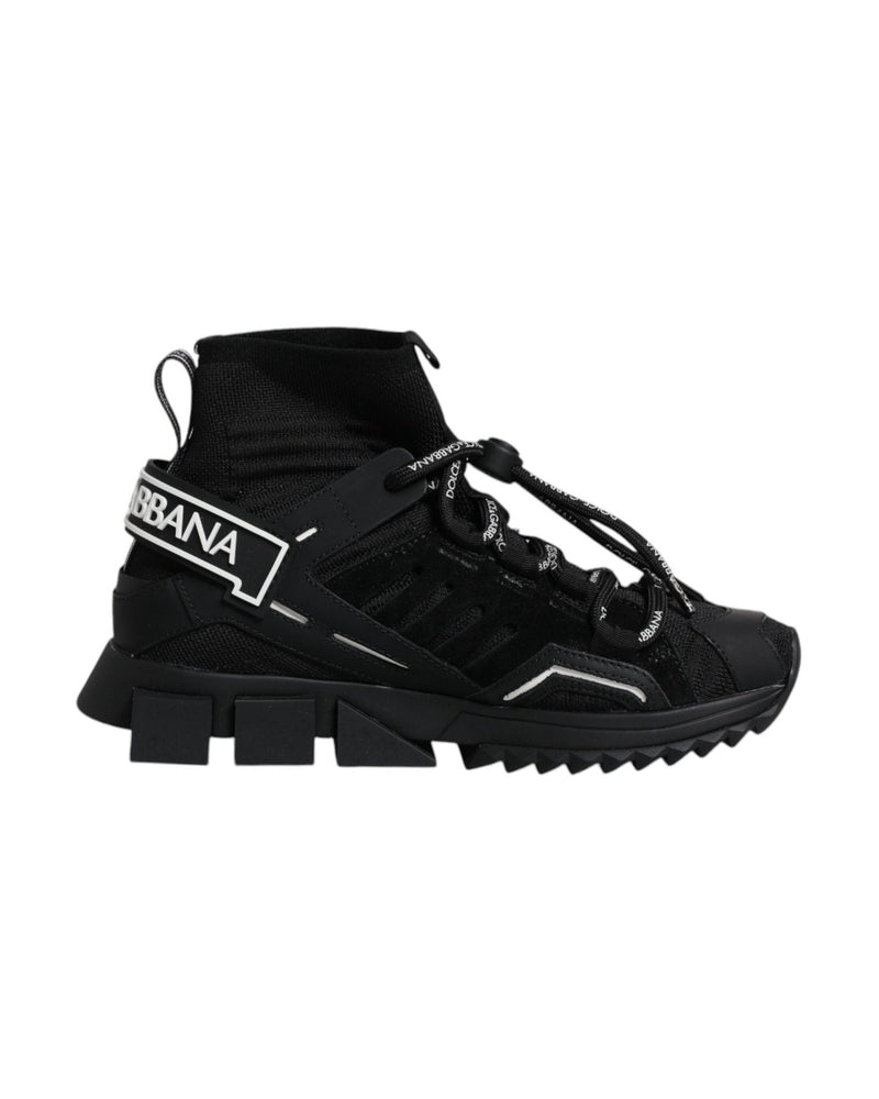Dolce & Gabbana Black Sorrento Socks Logo Sneakers Shoes Sneakers