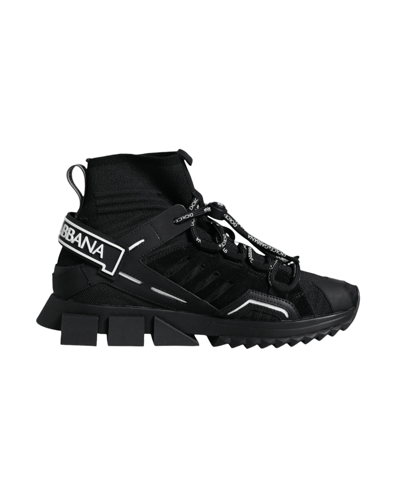 Dolce & Gabbana Black Sorrento Socks Logo Sneakers Shoes Glam Steals