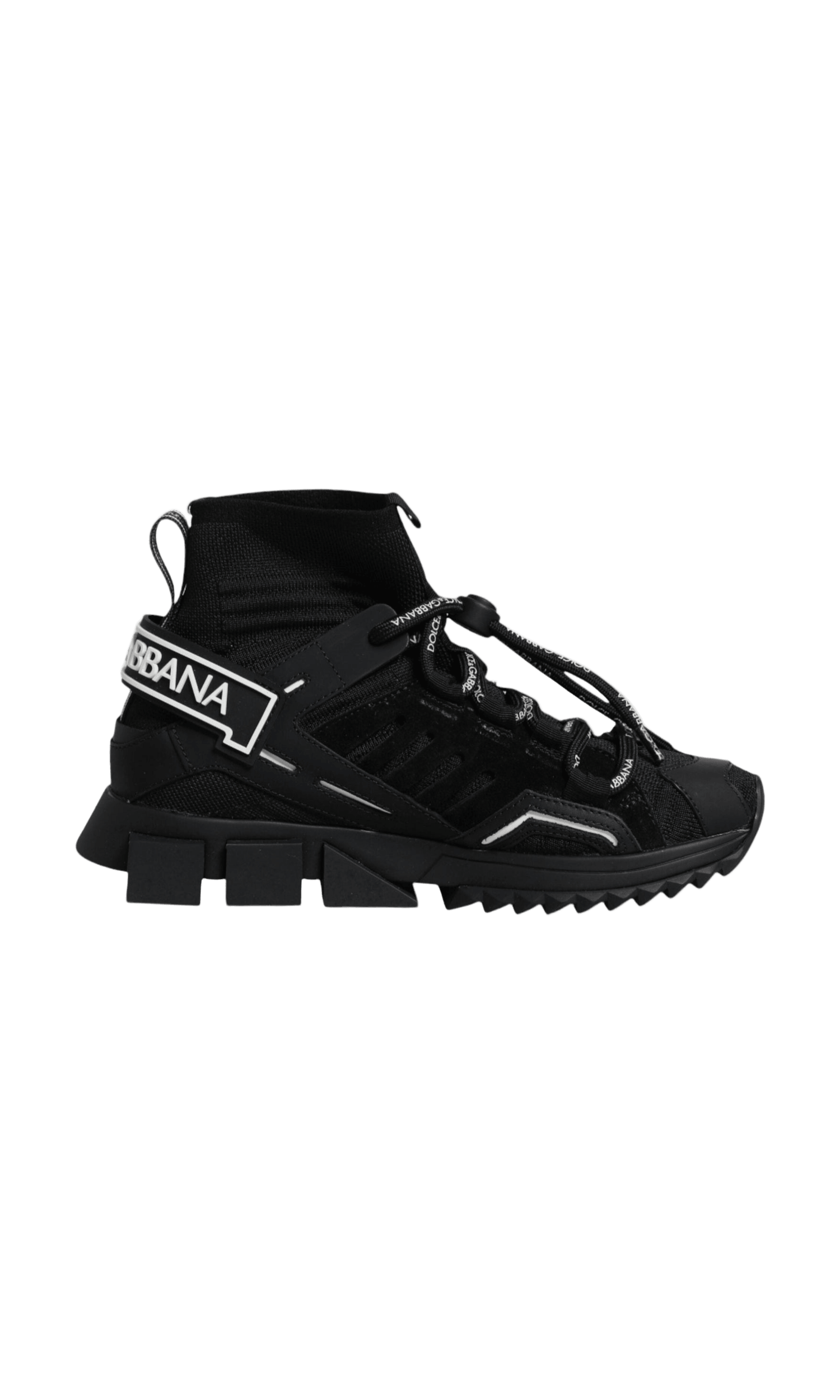 Dolce & Gabbana Black Sorrento Socks Logo Sneakers Shoes Glam Steals