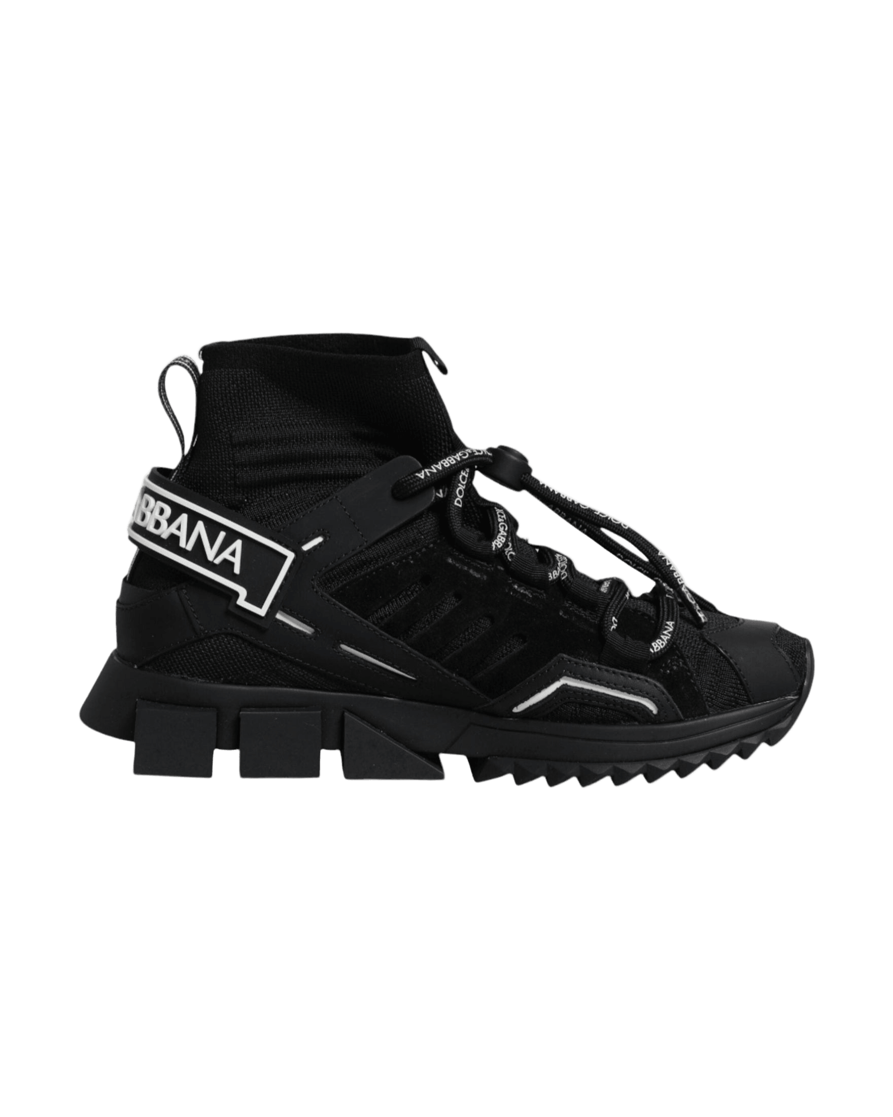 Dolce & Gabbana Black Sorrento Socks Logo Sneakers Shoes Glam Steals