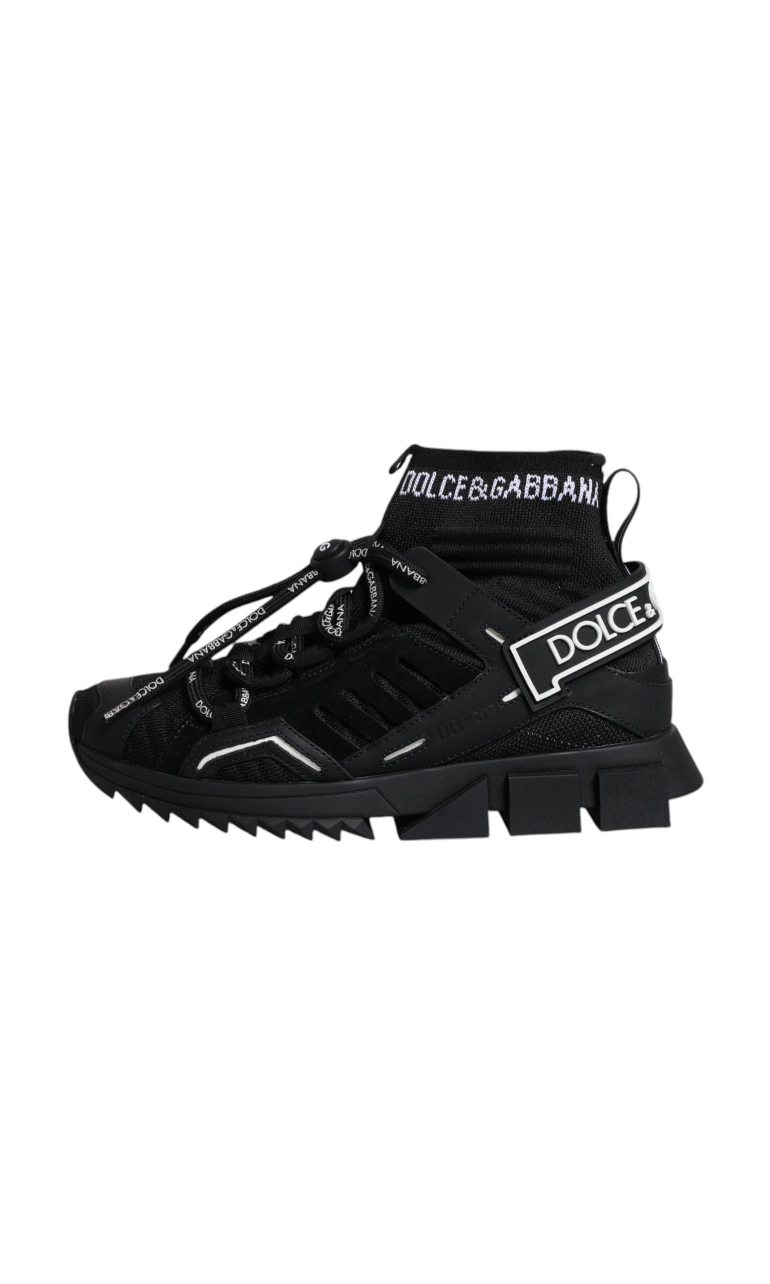 Dolce & Gabbana Black Sorrento Socks Logo Sneakers Shoes Glam Steals