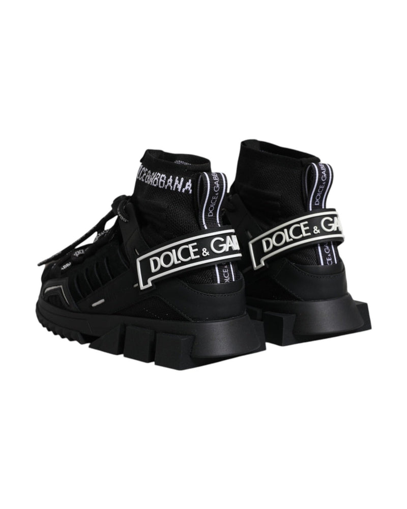 Dolce & Gabbana Black Sorrento Socks Logo Sneakers Shoes Glam Steals