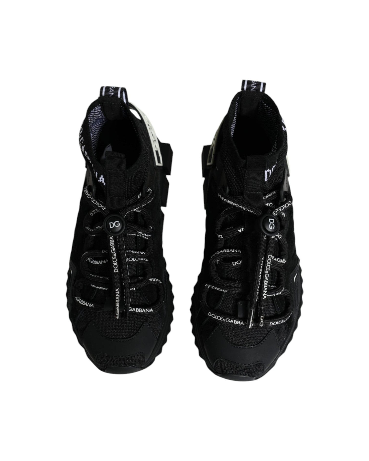 Dolce & Gabbana Black Sorrento Socks Logo Sneakers Shoes Glam Steals