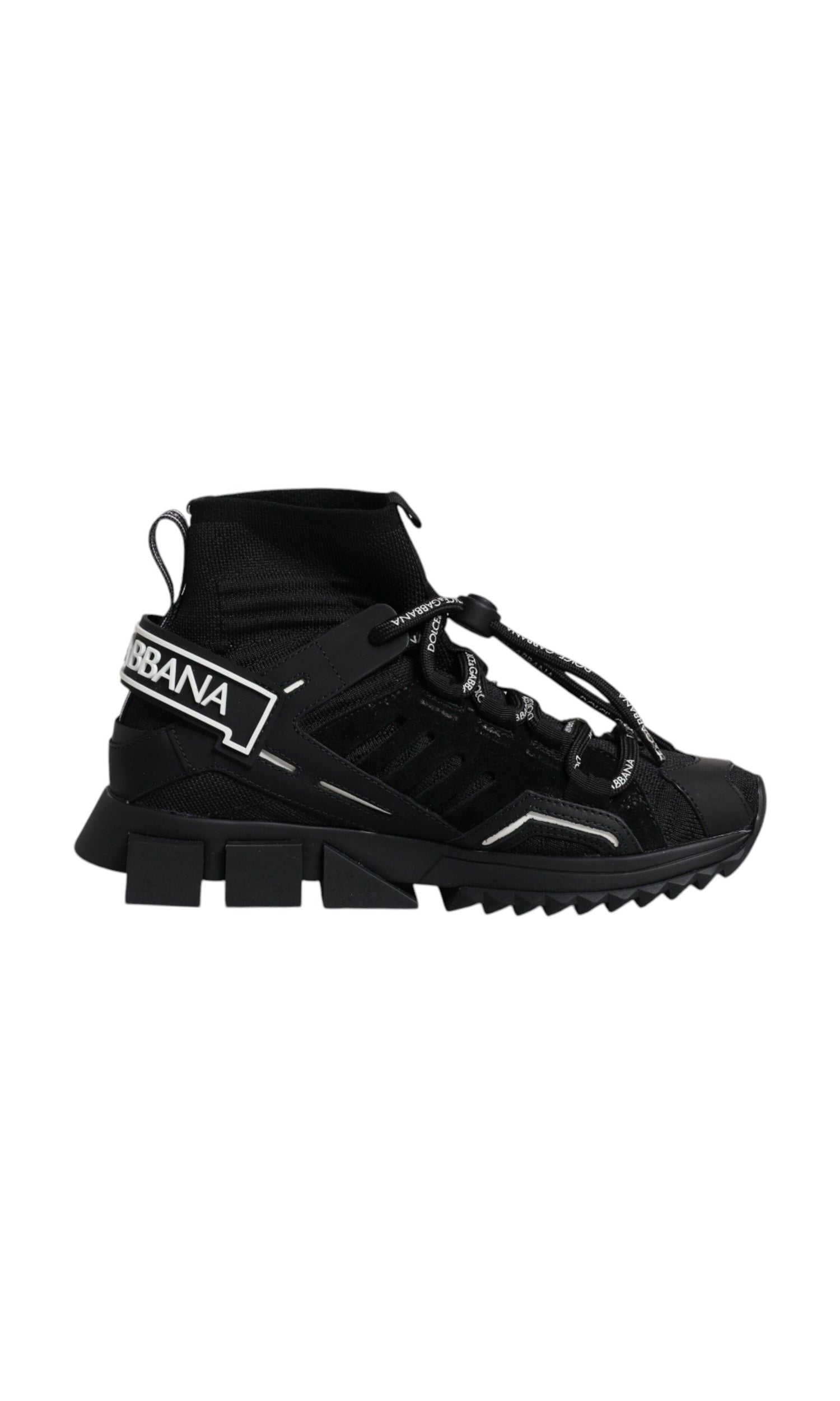 Dolce & Gabbana Black Sorrento Socks Logo Sneakers Shoes Glam Steals