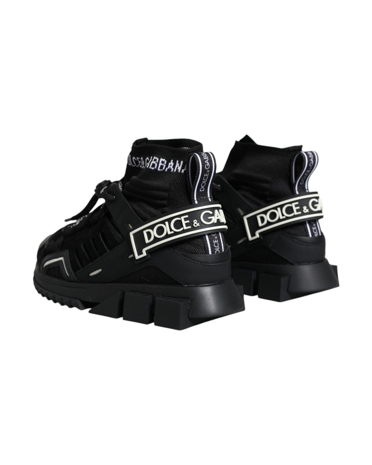 Dolce & Gabbana Black Sorrento Socks Logo Sneakers Shoes Glam Steals