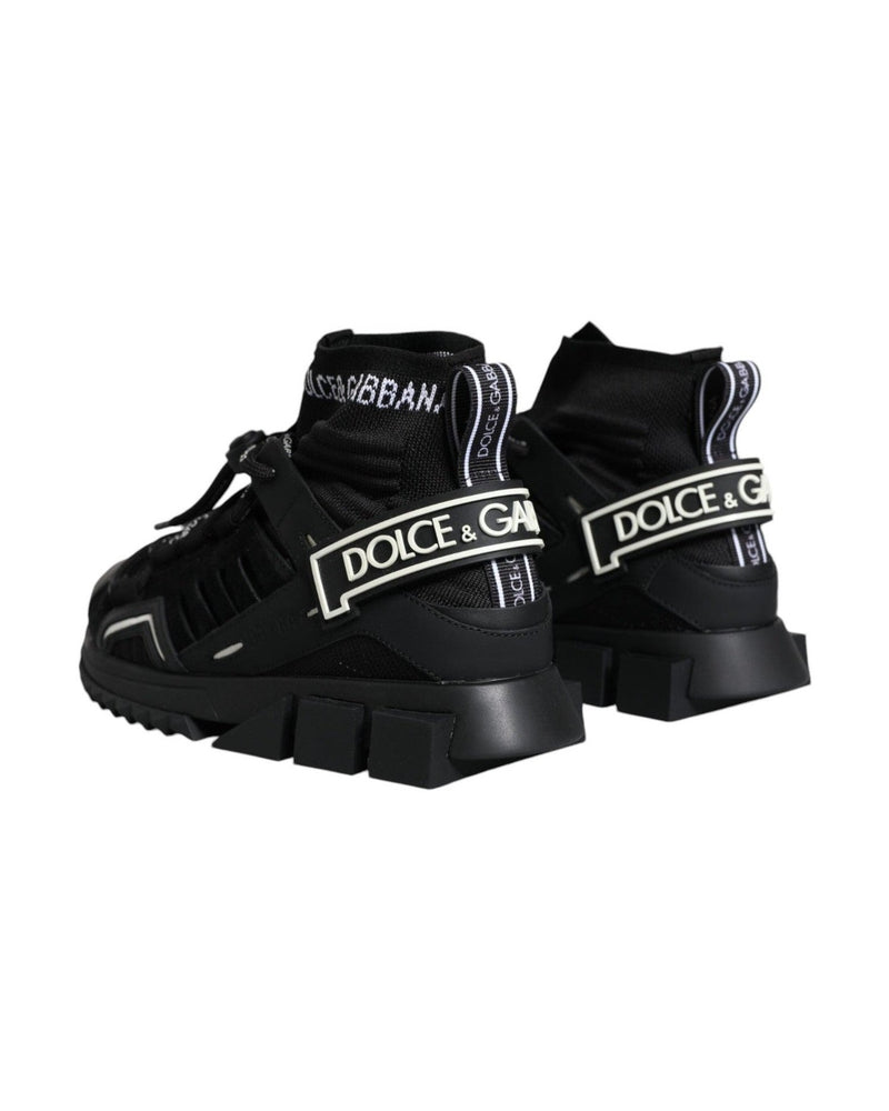 Dolce & Gabbana Black Sorrento Socks Logo Sneakers Shoes Glam Steals