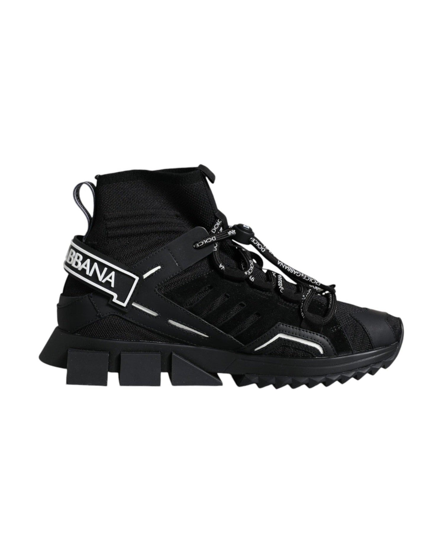 Dolce & Gabbana Black Sorrento Socks Logo Sneakers Shoes Glam Steals