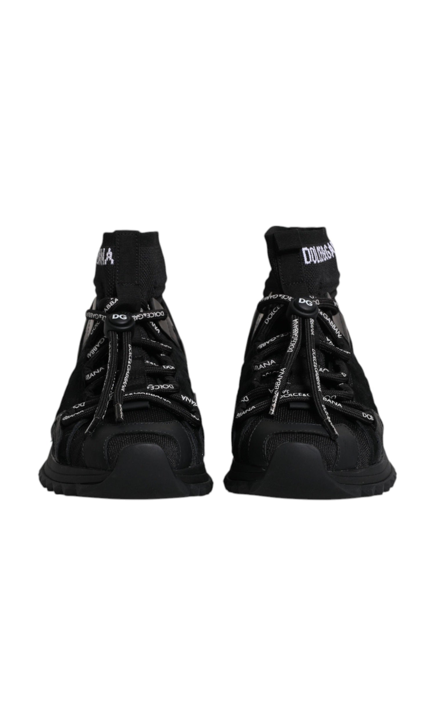 Dolce & Gabbana Black Sorrento Socks Logo Sneakers Shoes Glam Steals